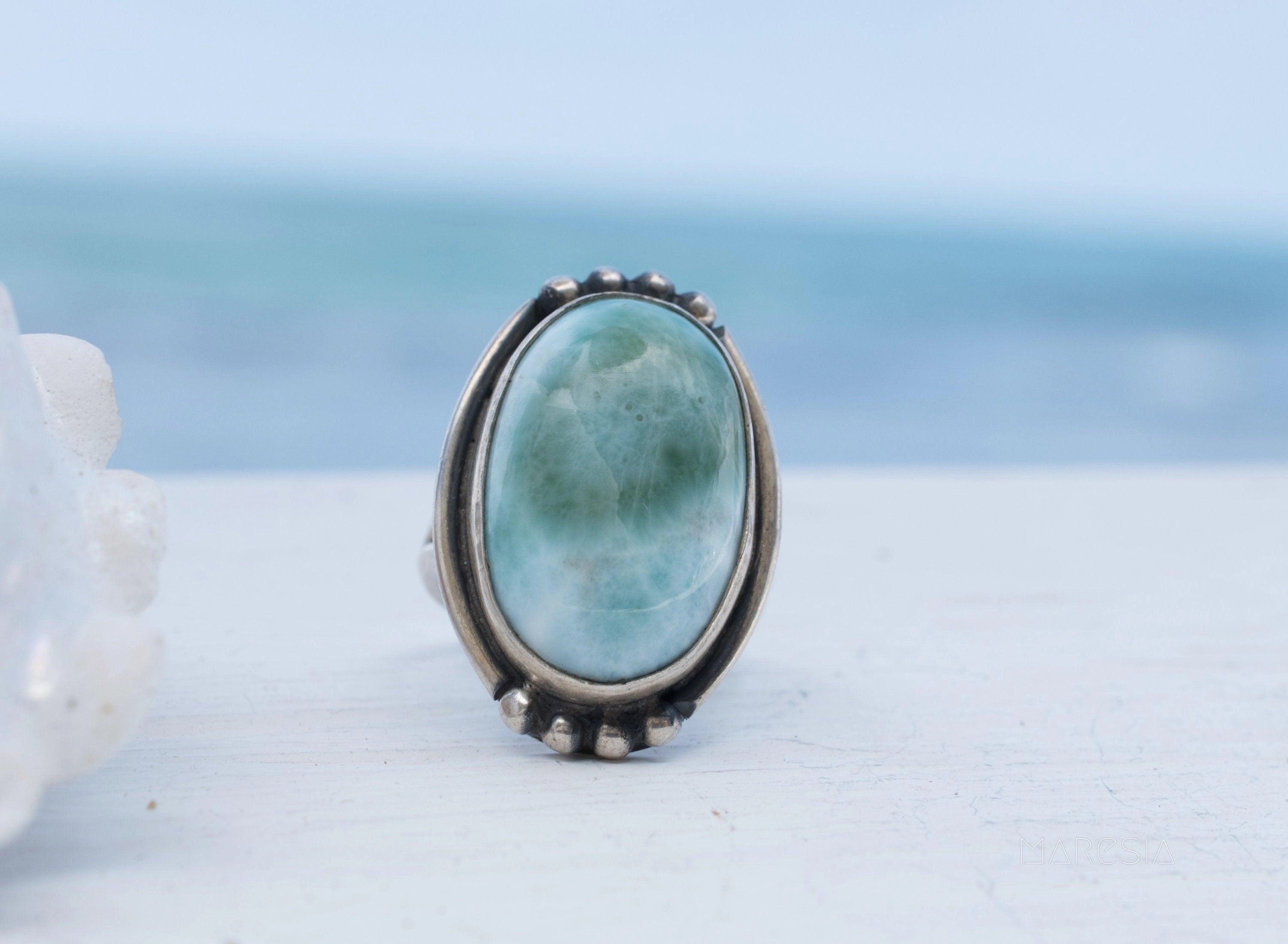 Larimar Ring ~ Sterling Silver 925~MR141