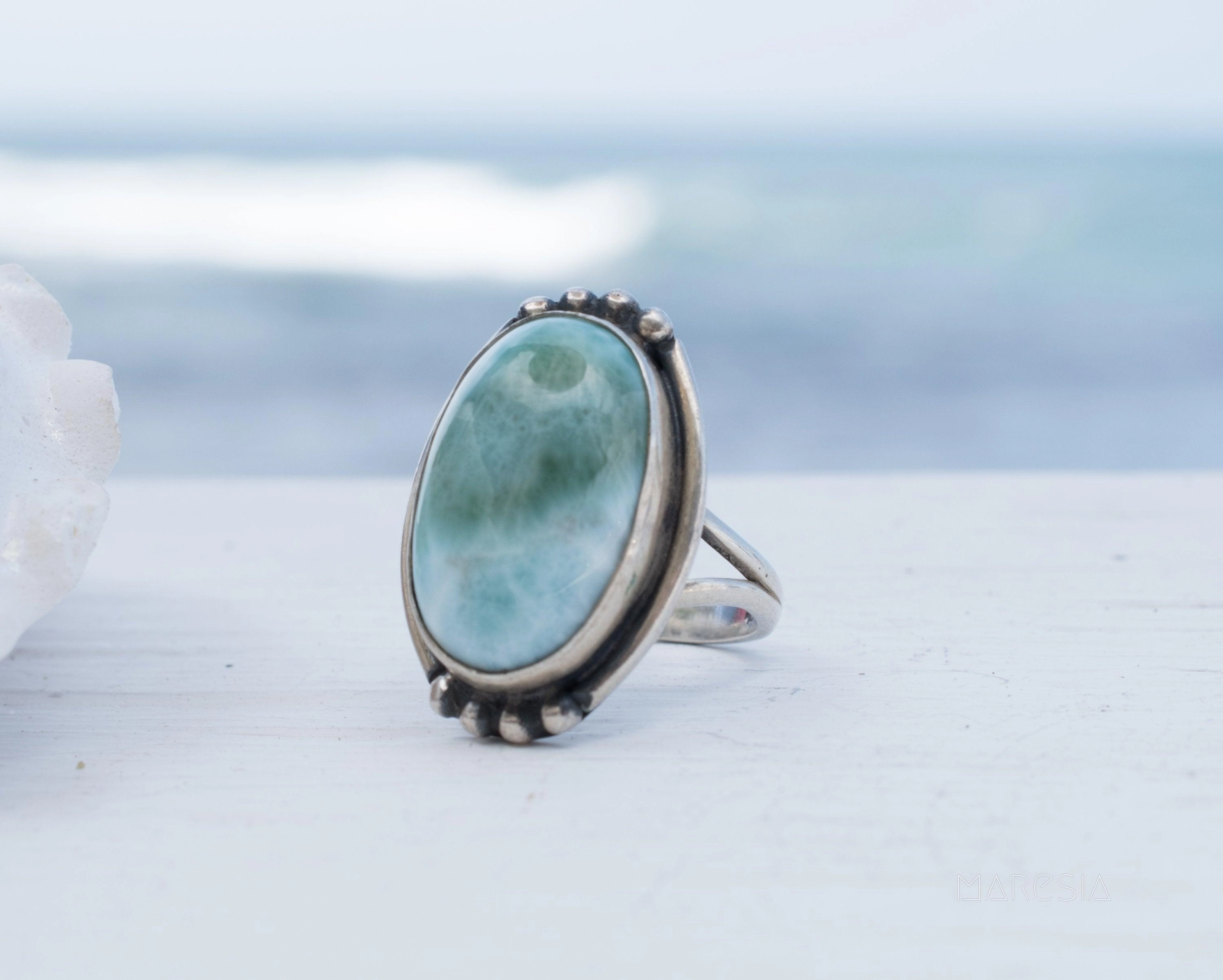 Larimar Ring ~ Sterling Silver 925~MR141