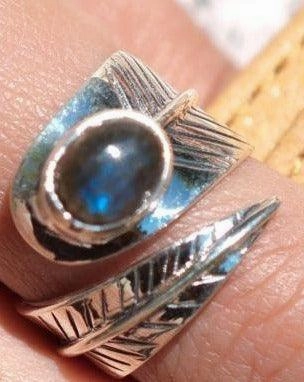 Leblon Leaf Labradorite Ring ~Sterling Silver 925~ SMR129