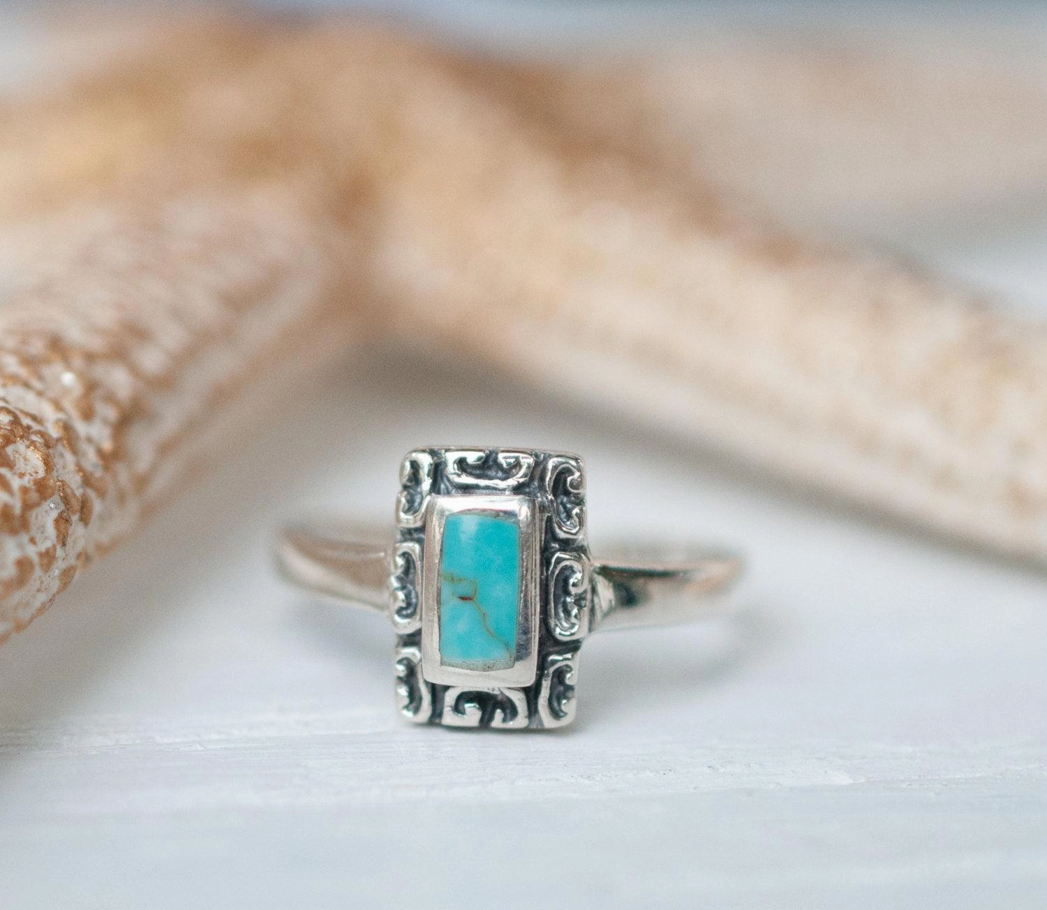 Leblon Turquoise Ring ~ Sterling Silver 925~SMR012