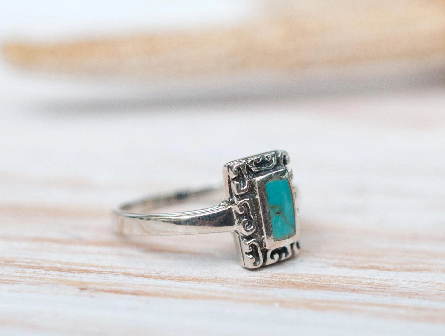 Leblon Turquoise Ring ~ Sterling Silver 925~SMR012