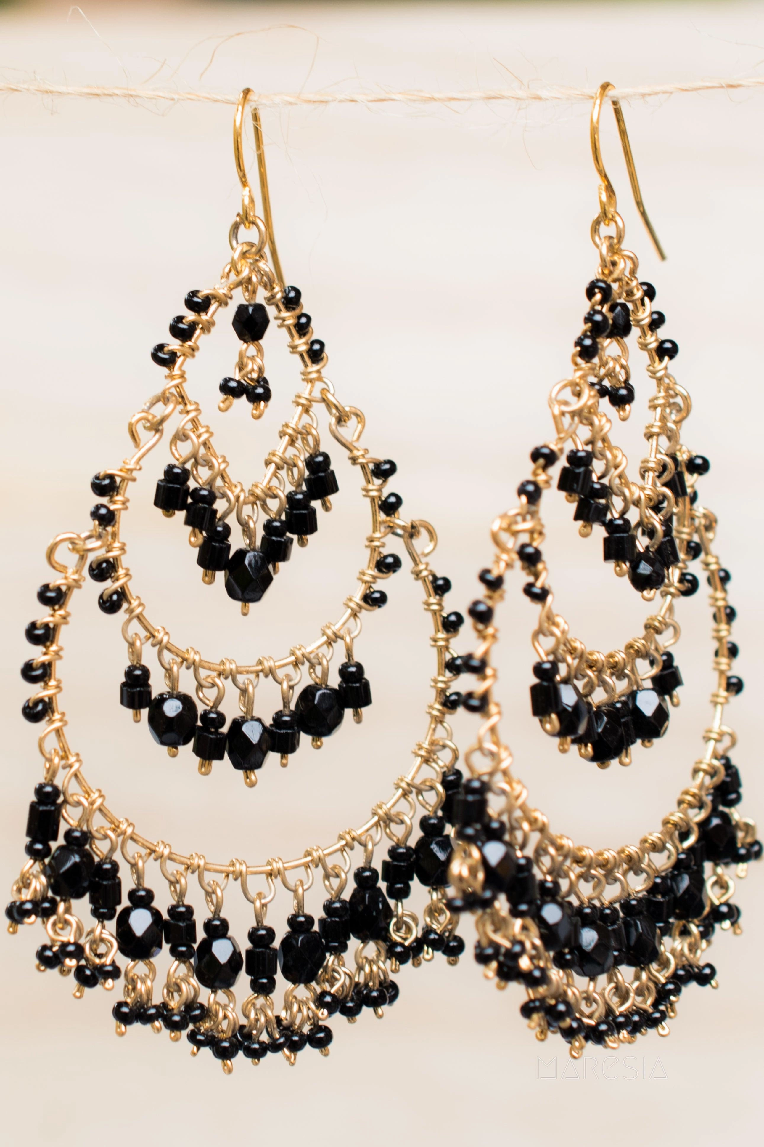 Leonora Chandelier Earrings ~Gold Plated ~ SME039