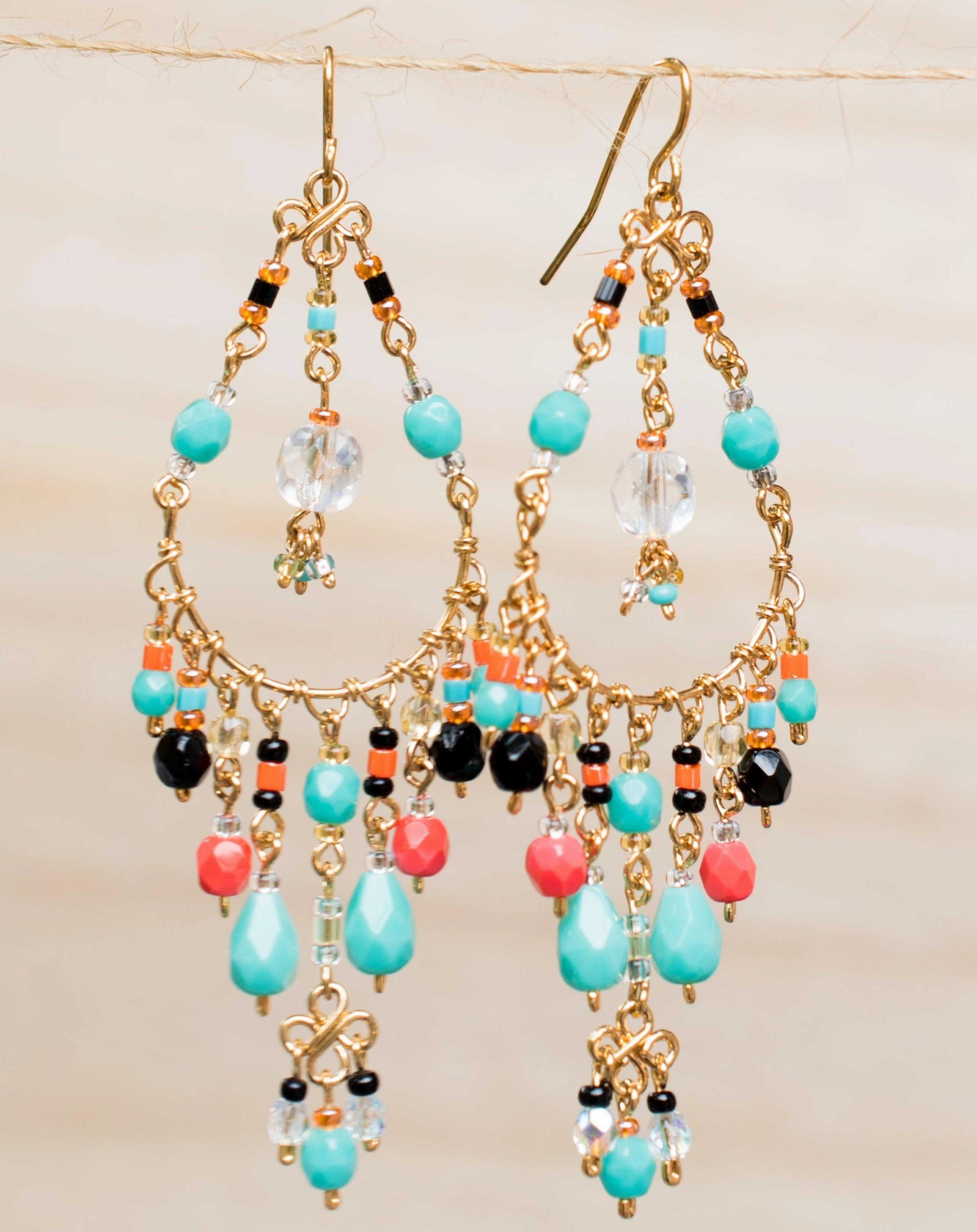 Leticia Chandelier Earrings ~Gold Plated ~ SME032