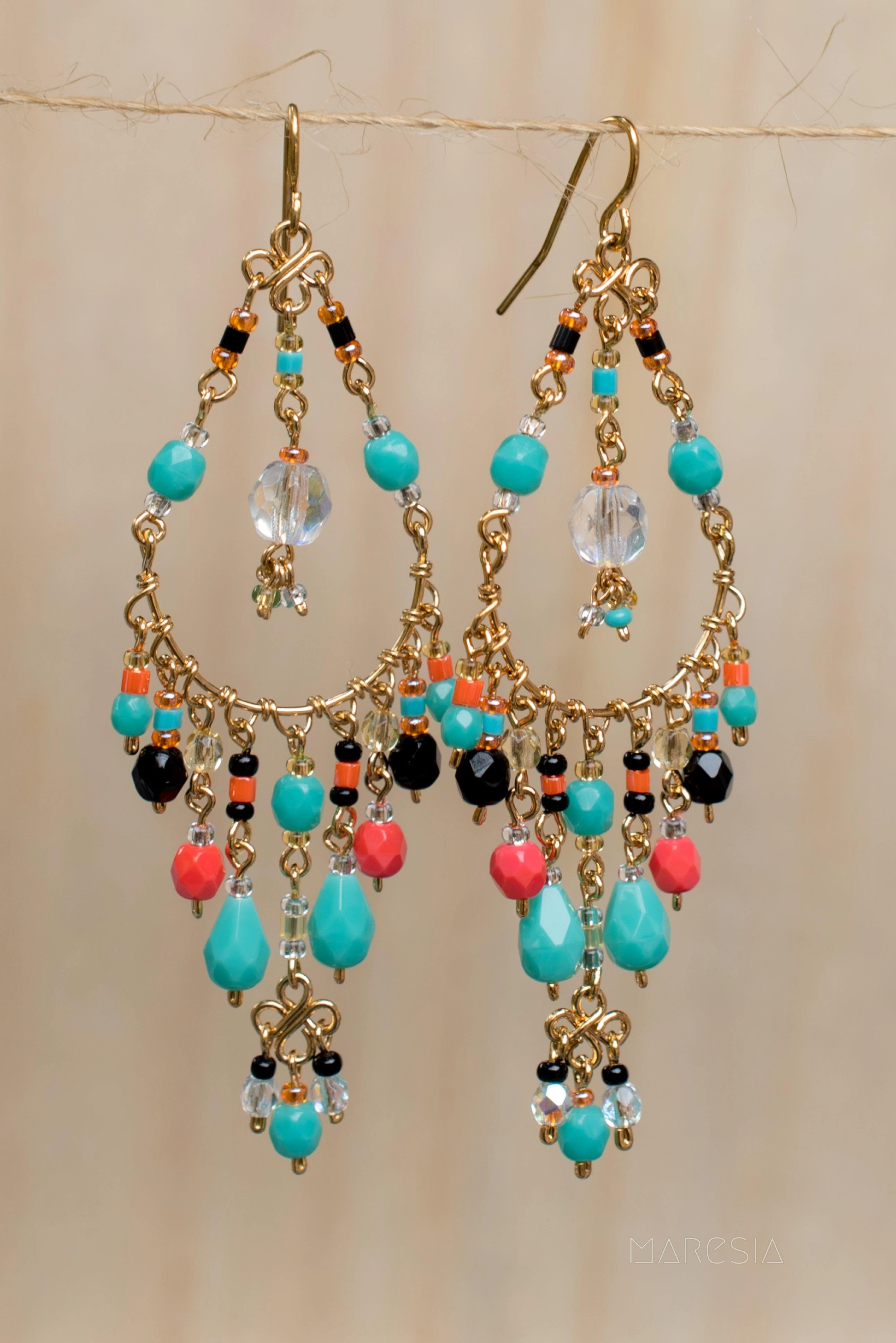 Leticia Chandelier Earrings ~Gold Plated ~ SME032