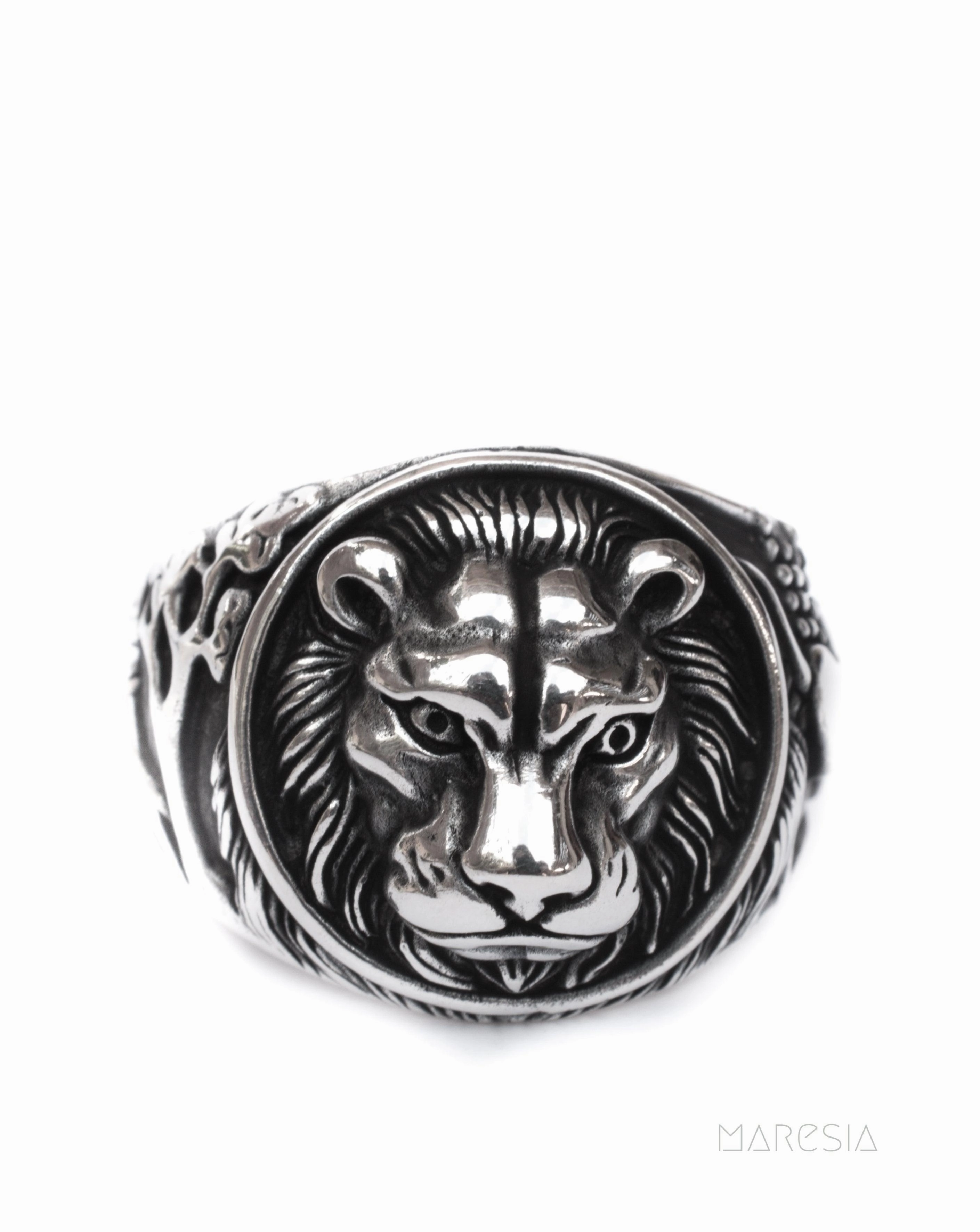 Lion Men's Ring ~ Sterling Silver 925 ~