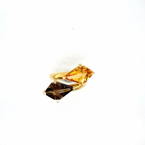 Lisa Nik Smokey Quartz & Citrine Ring