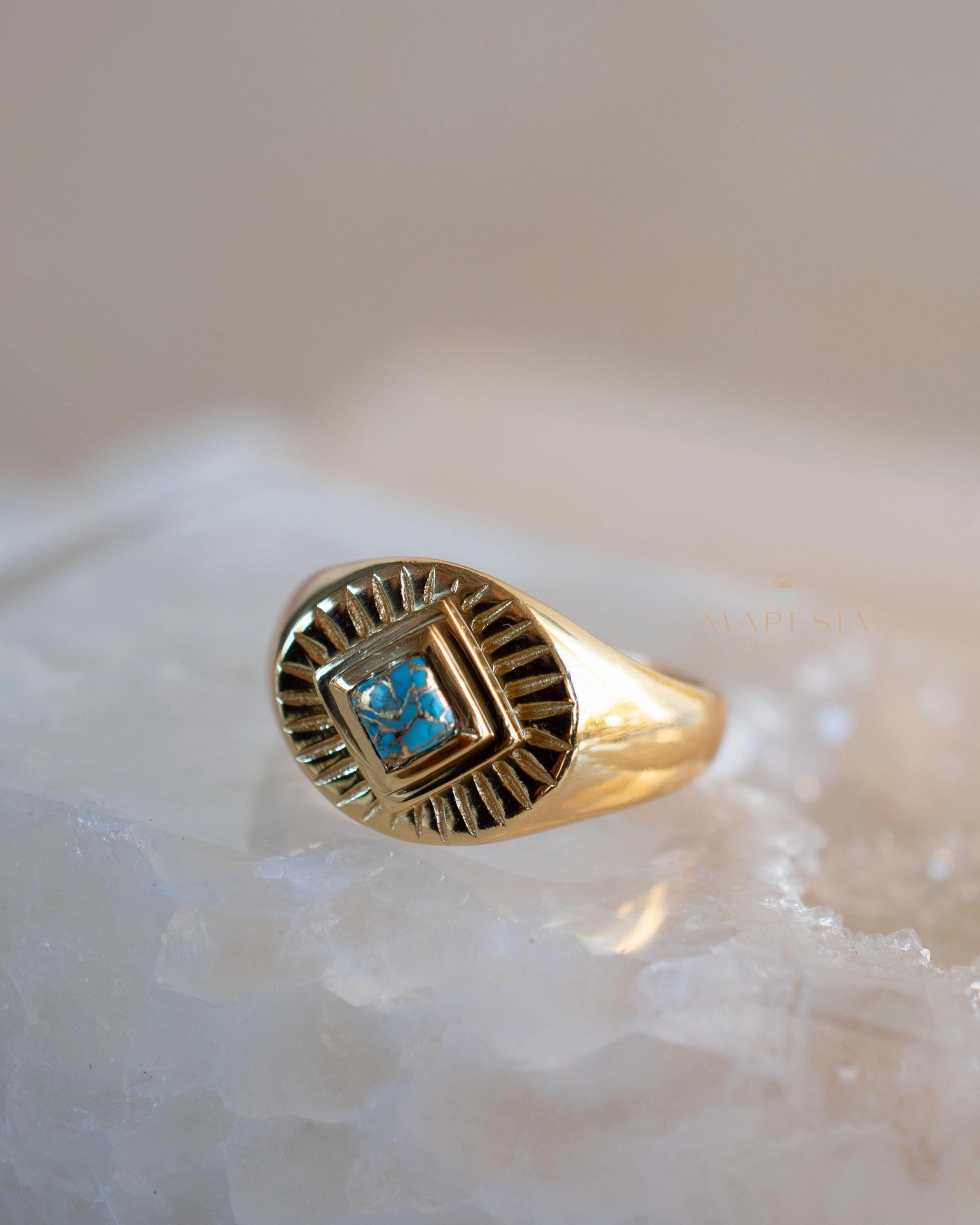 Liz Turquoise  Ring ~ 18k Gold Plated ~ MR358