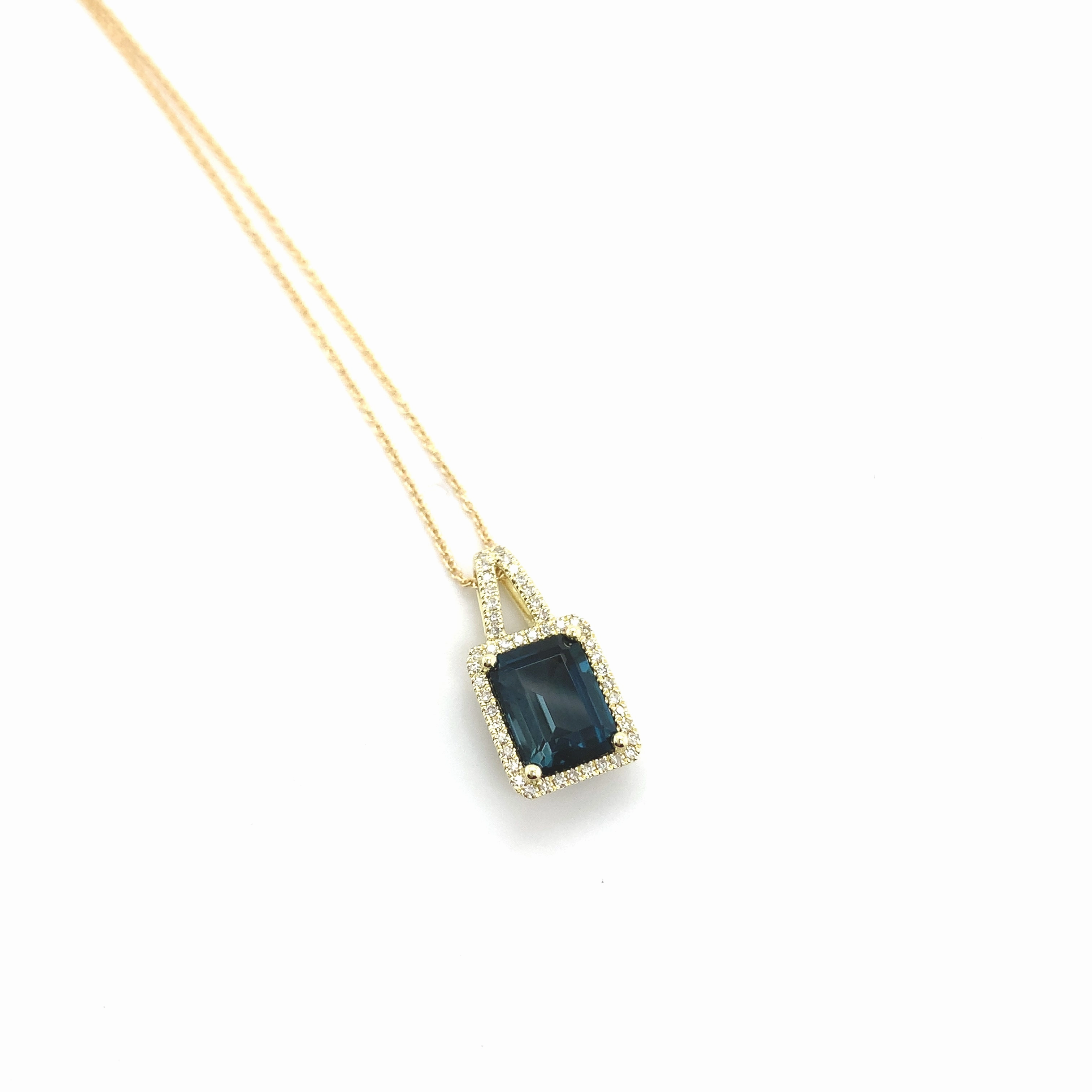 London Blue Topaz and Diamond Pendant