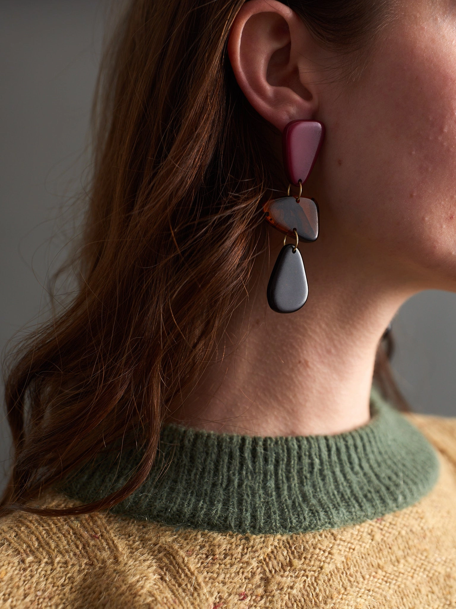 Louisa Resin Earrings - Mulberry