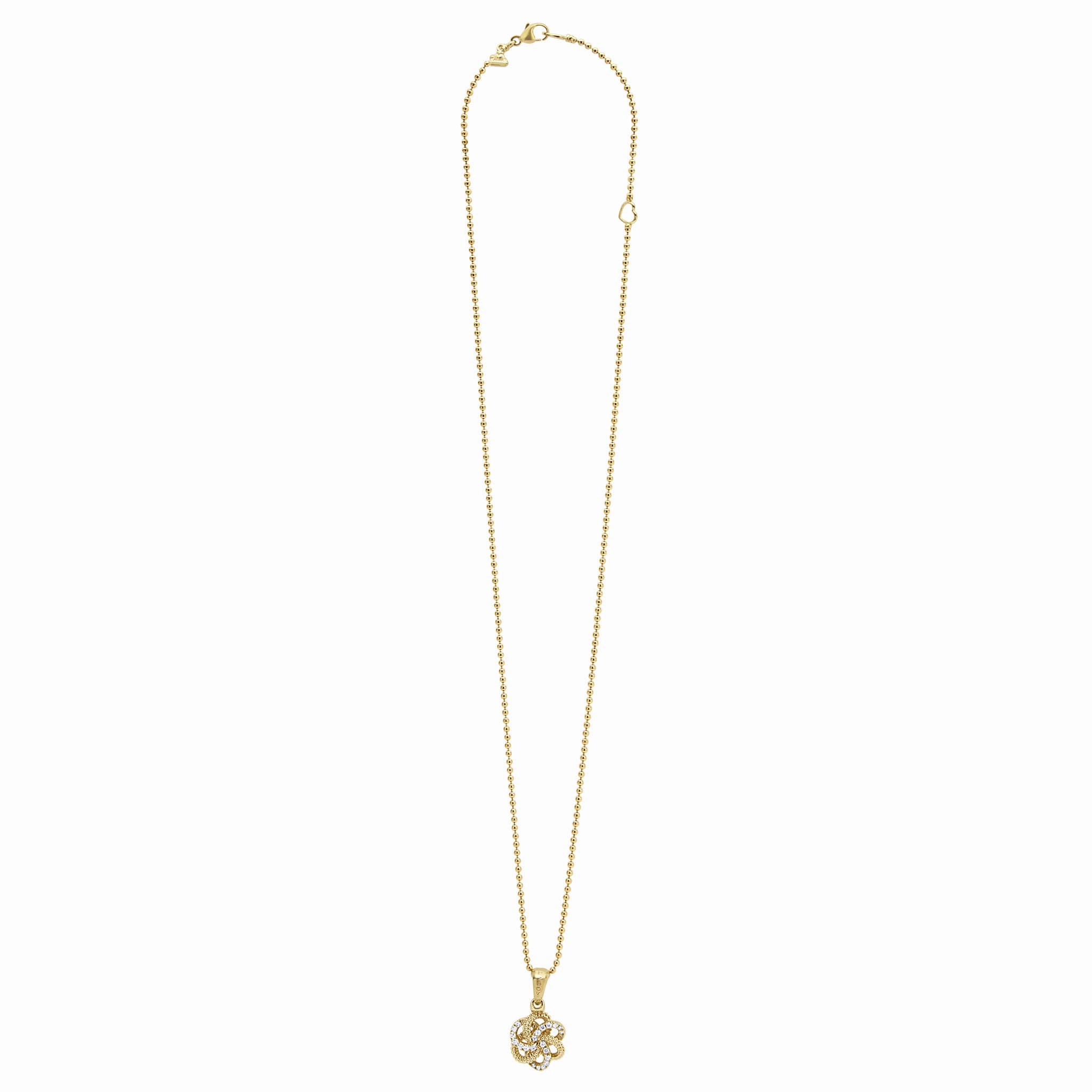Love Knot 18K Gold Love Knot Diamond Pendant Necklace