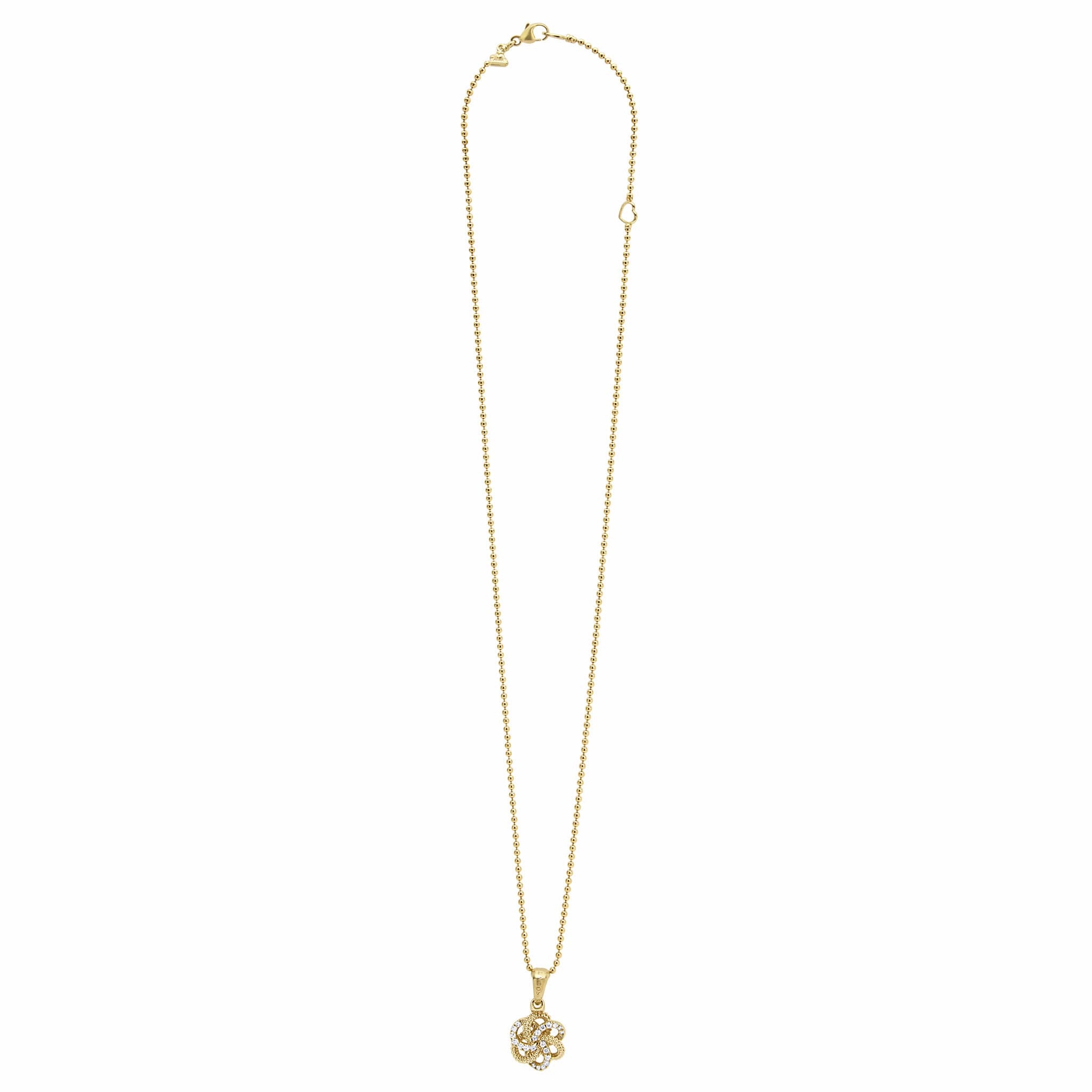 Love Knot 18K Gold Love Knot Diamond Pendant Necklace