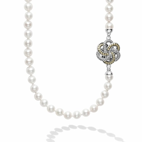 Love Knot Four Station Love Knot Pearl Necklace