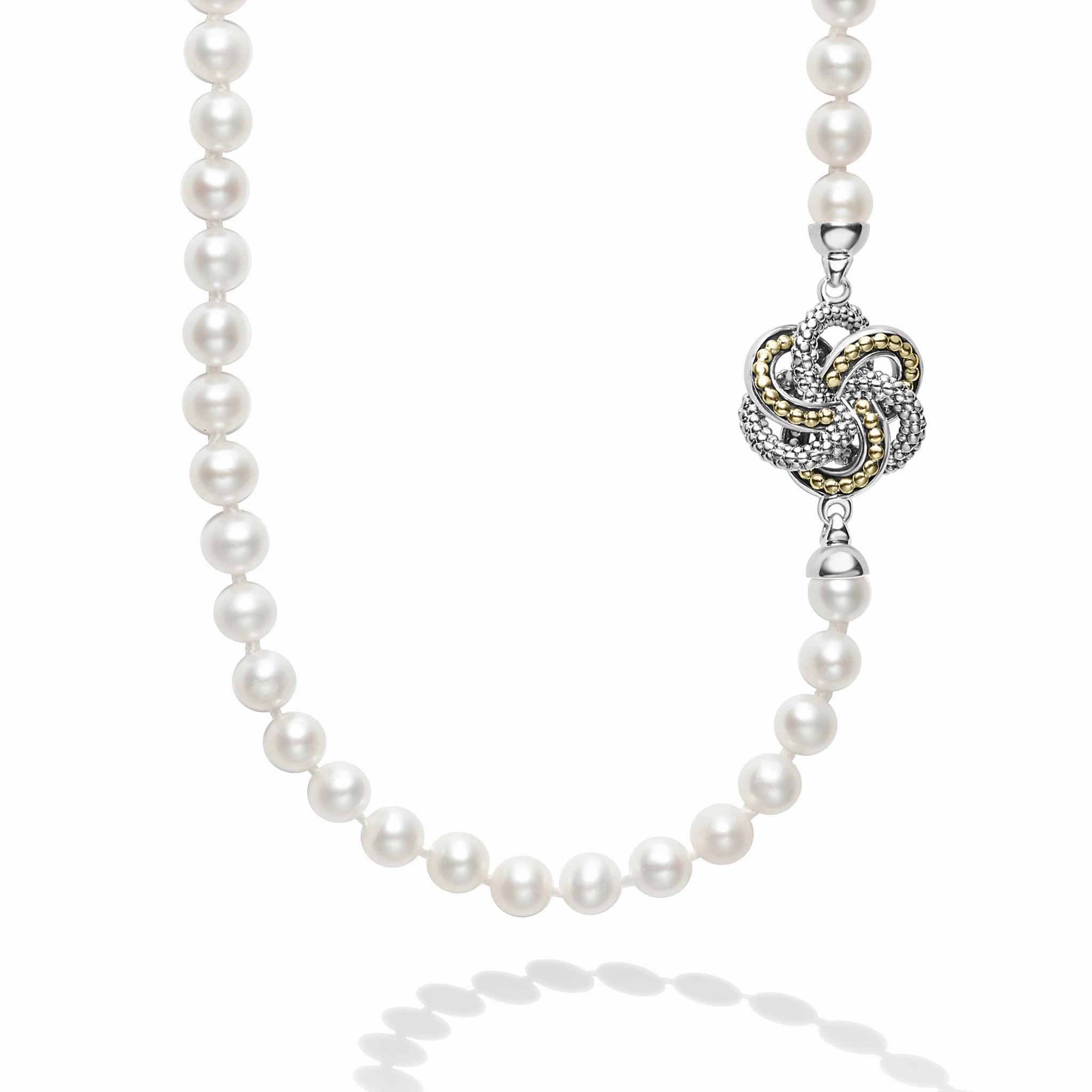 Love Knot Four Station Love Knot Pearl Necklace