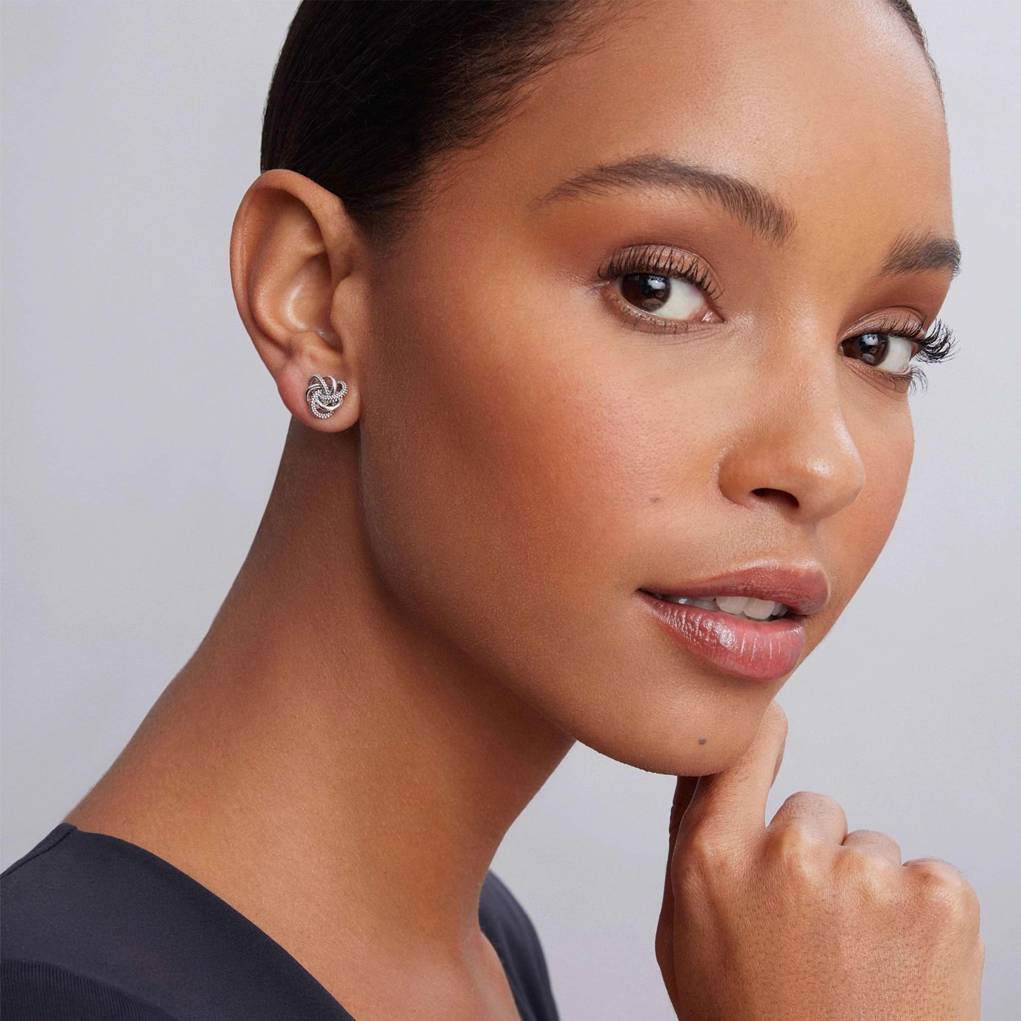 Love Knot Small Silver Love Knot Stud Earrings
