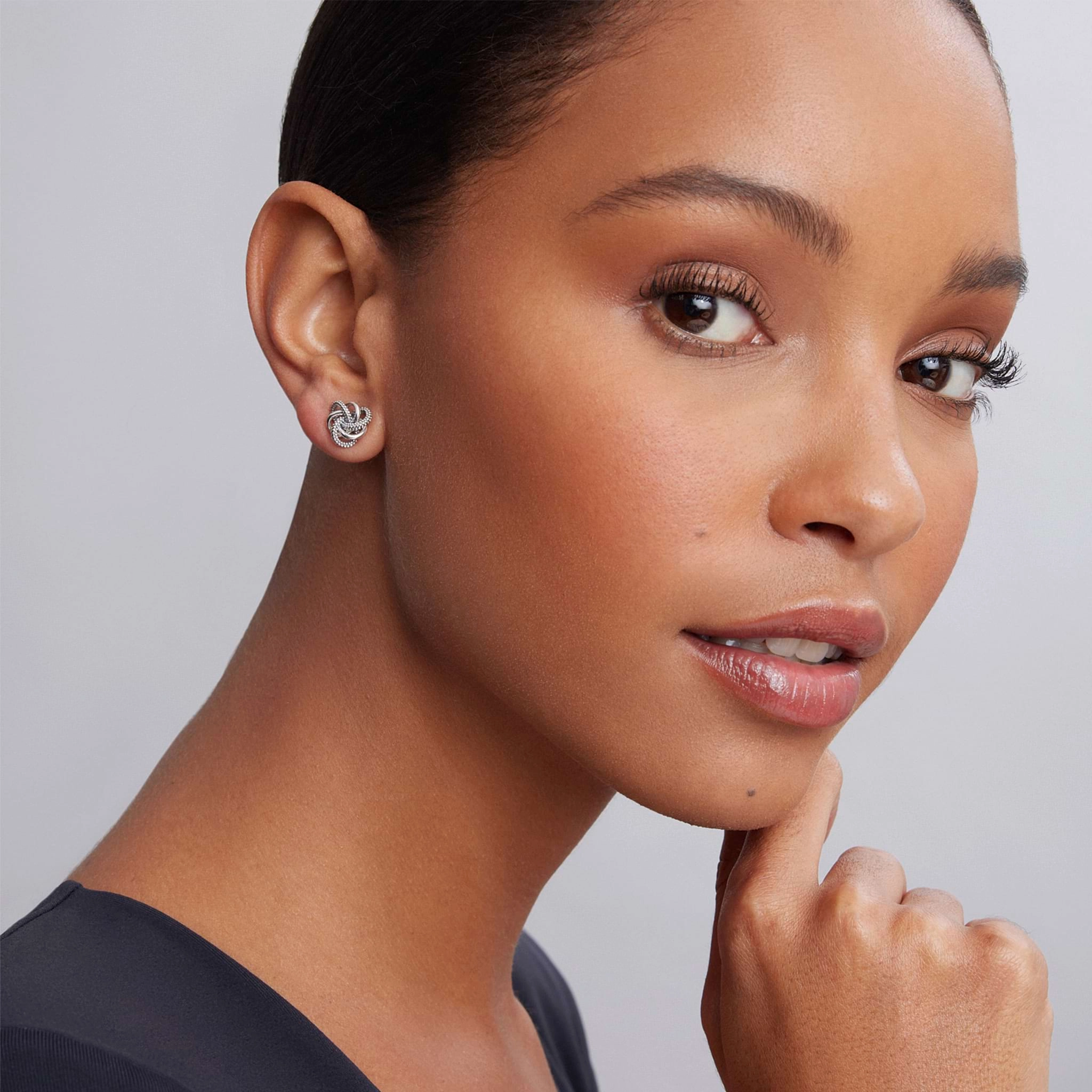 Love Knot Small Silver Love Knot Stud Earrings