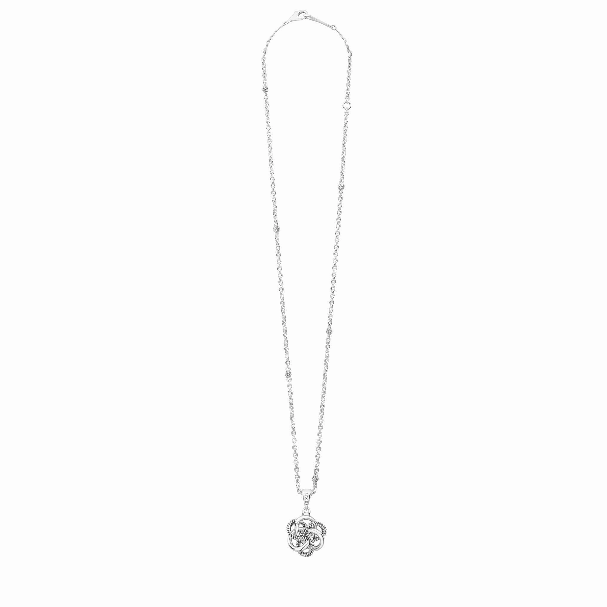 Love Knot Small Sterling Silver Pendant Necklace