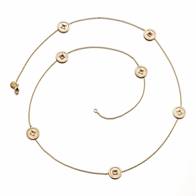 Lucky Coin & Diamond Station Necklace