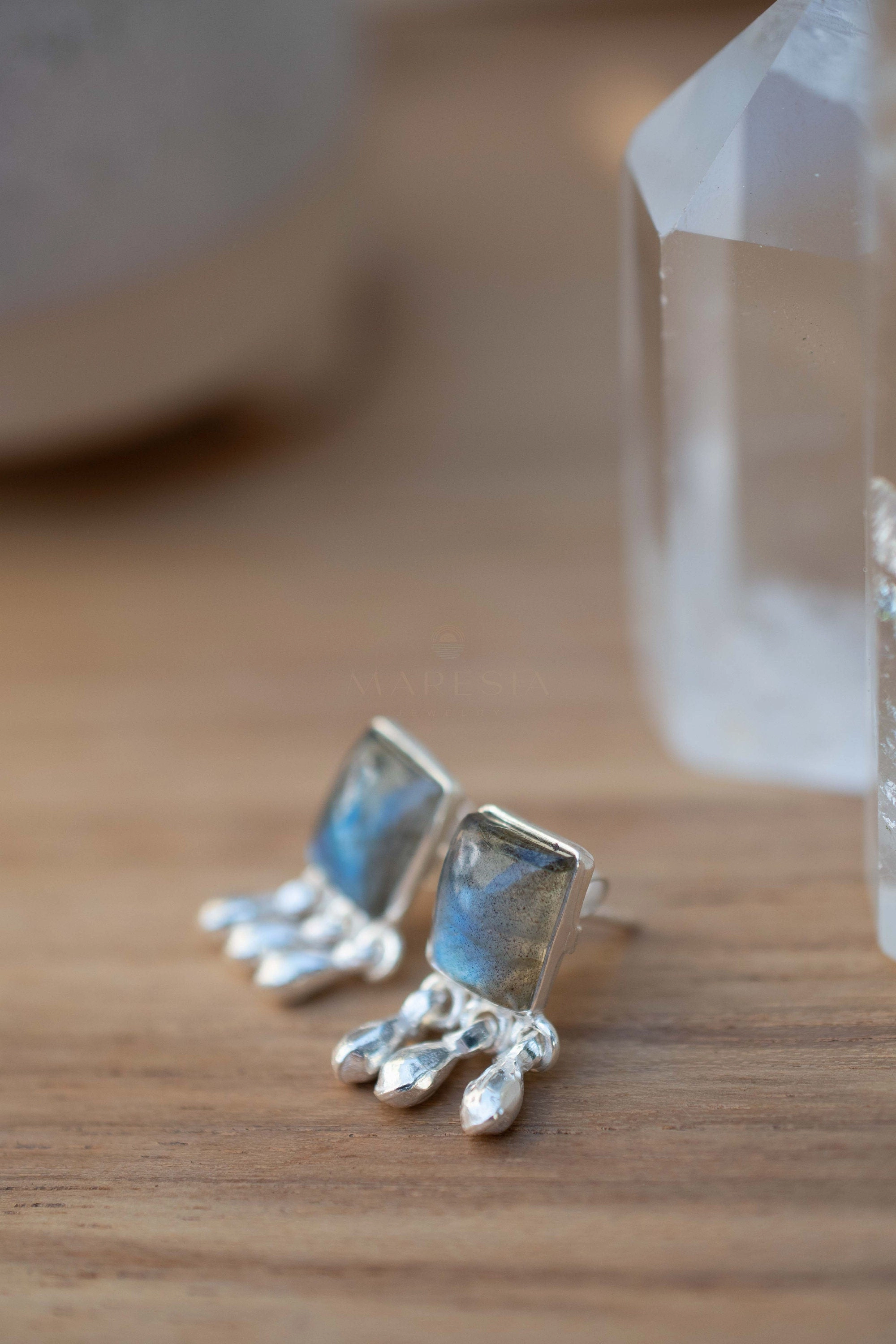 Lucy Labradorite Earrings ~ Sterling Silver 925 or Gold Plated over Sterling Silver ~ ME228
