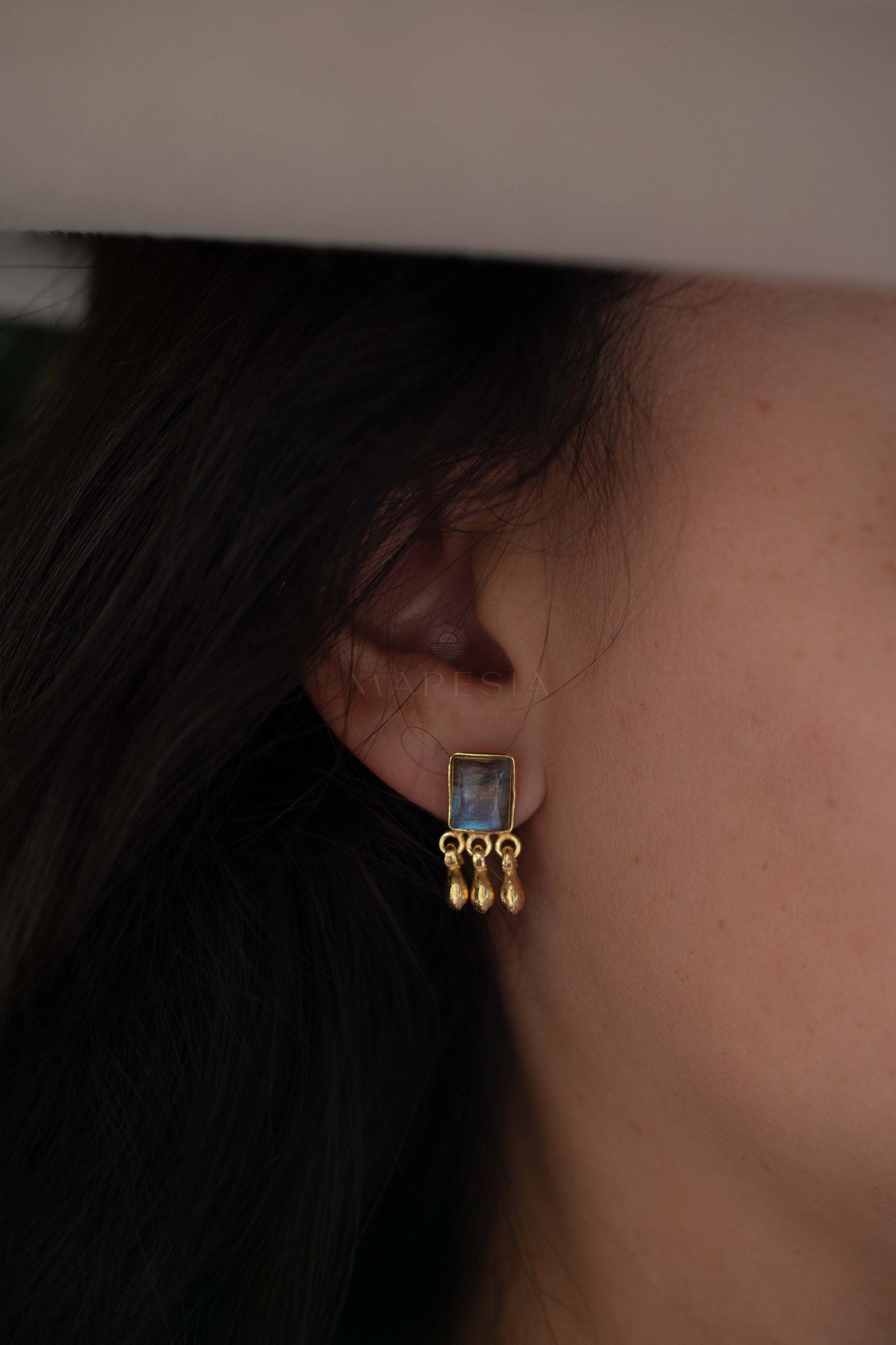 Lucy Labradorite Earrings ~ Sterling Silver 925 or Gold Plated over Sterling Silver ~ ME228