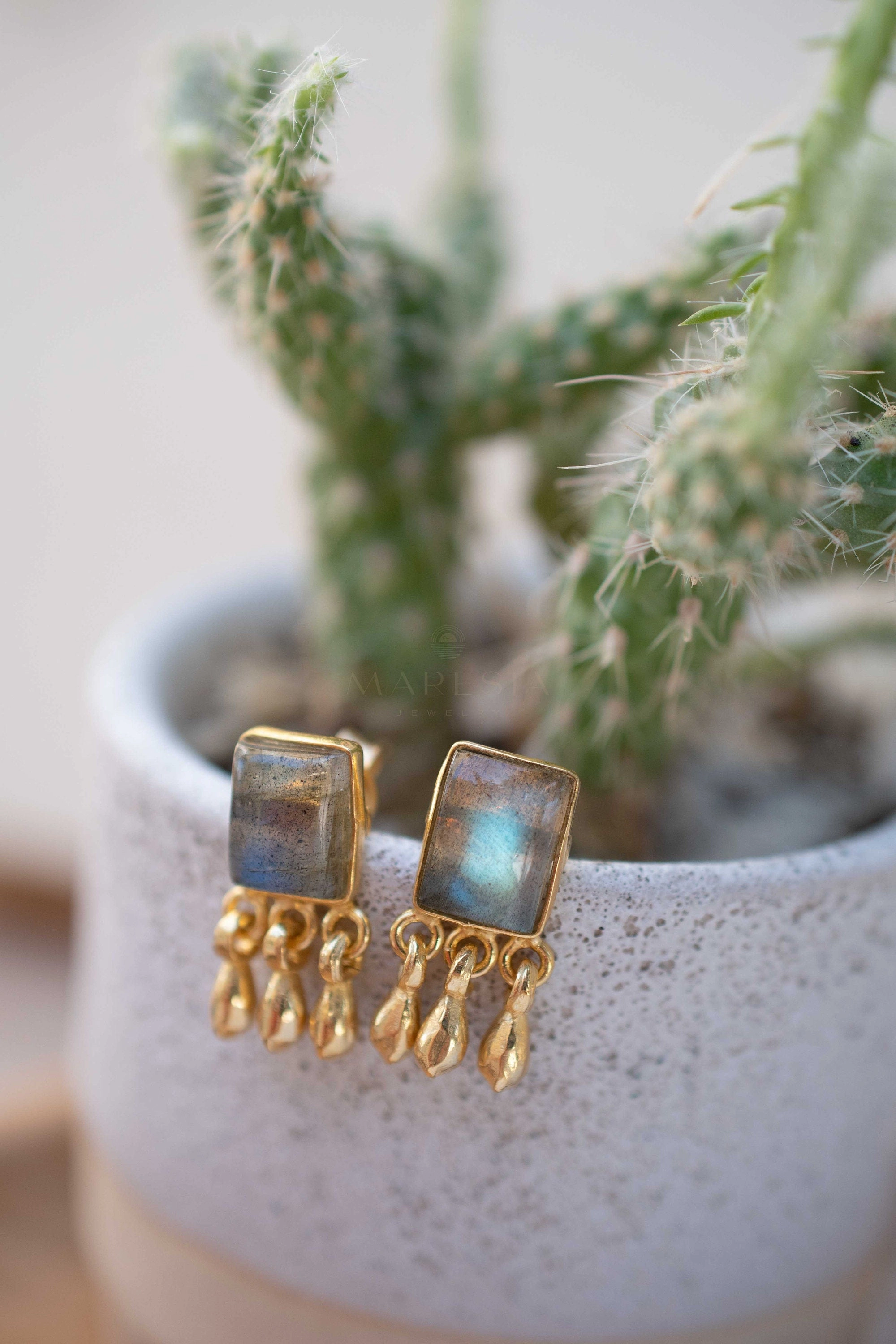Lucy Labradorite Earrings ~ Sterling Silver 925 or Gold Plated over Sterling Silver ~ ME228