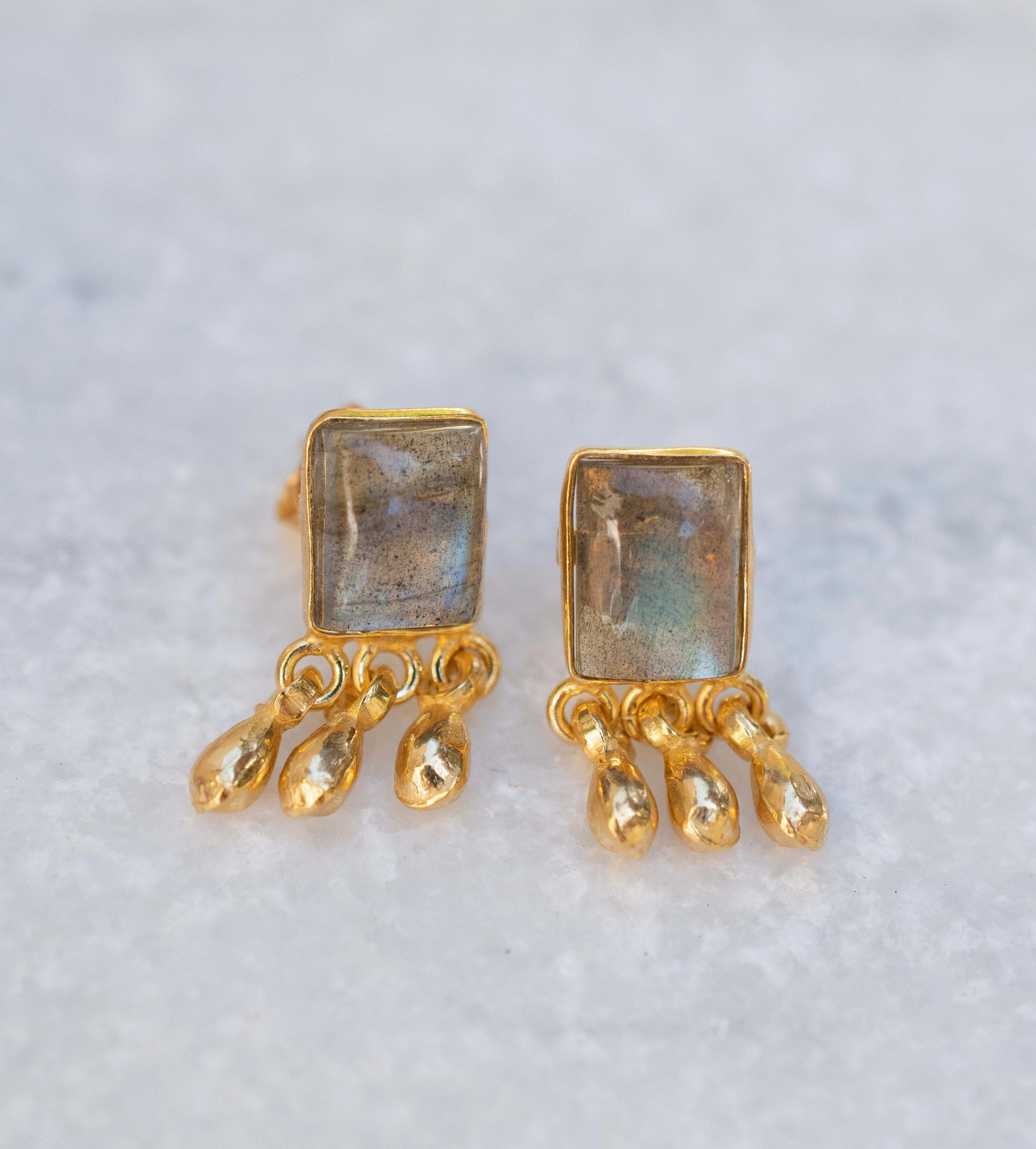 Lucy Labradorite Earrings ~ Sterling Silver 925 or Gold Plated over Sterling Silver ~ ME228