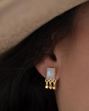 Lucy Moonstone Earrings ~ Sterling Silver 925 or Gold Plated over Sterling Silver ~ ME229