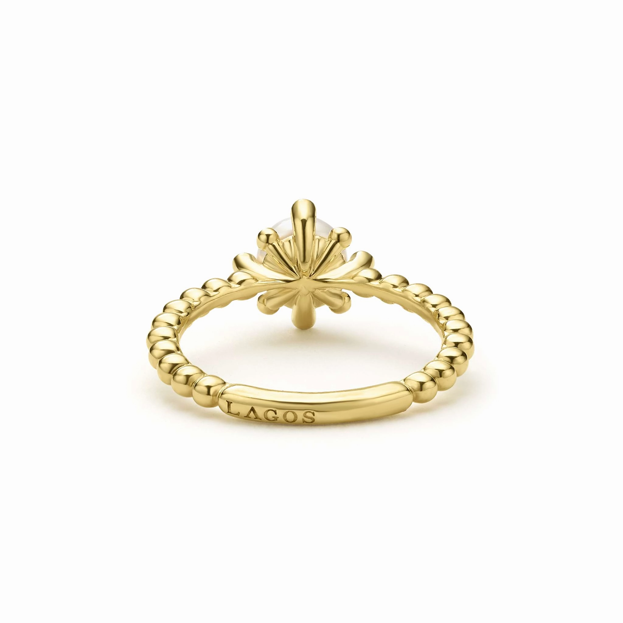 Luna 18K Gold Fleur Pearl Diamond Ring