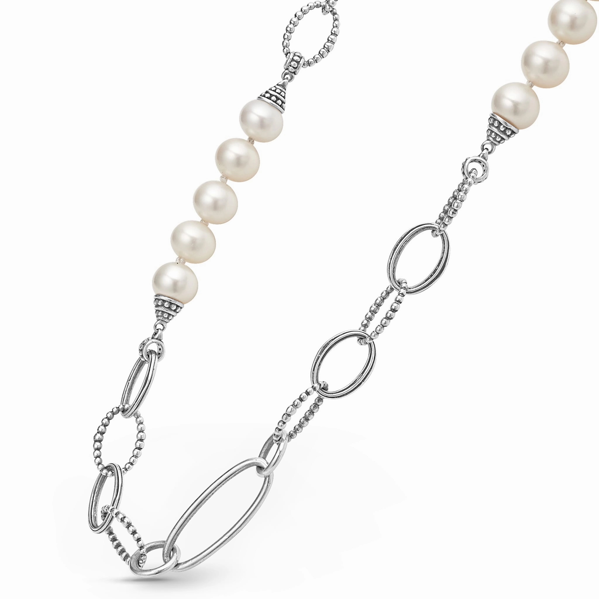 Luna Caviar Pearl Link Necklace