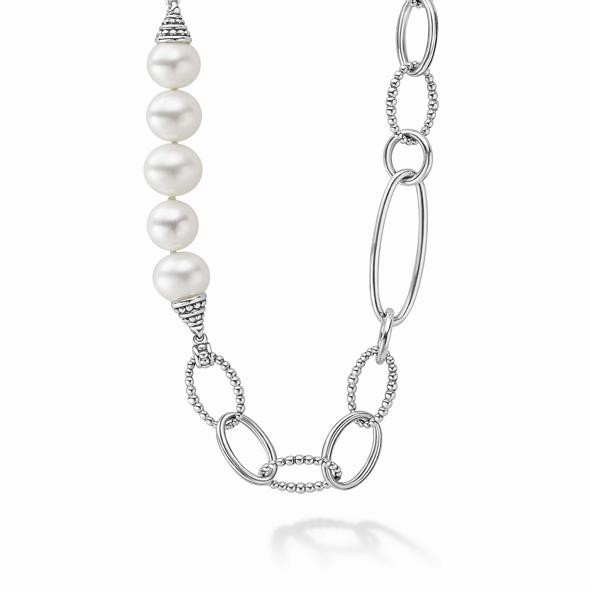Luna Caviar Pearl Link Necklace