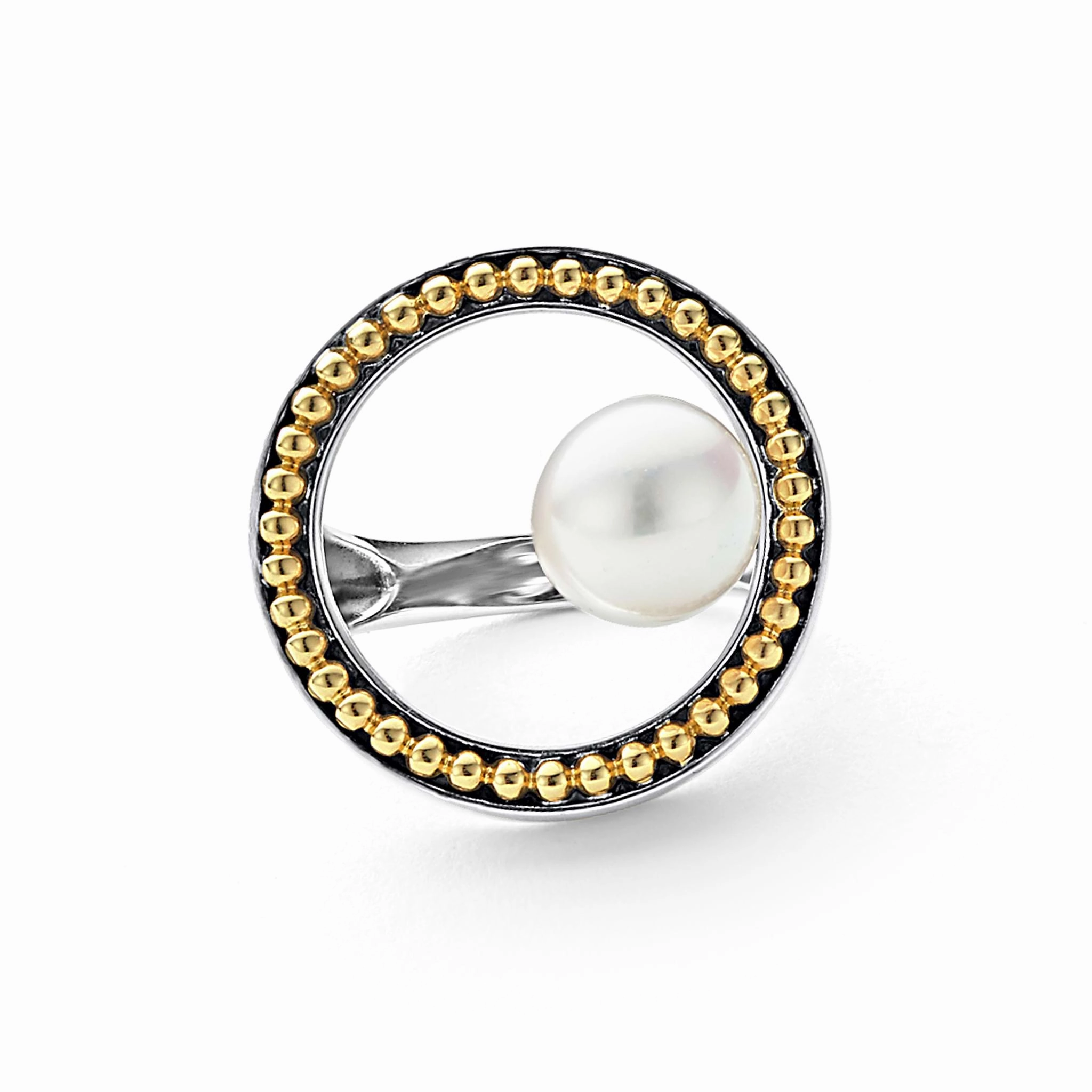 Luna Circle Pearl Statement Ring