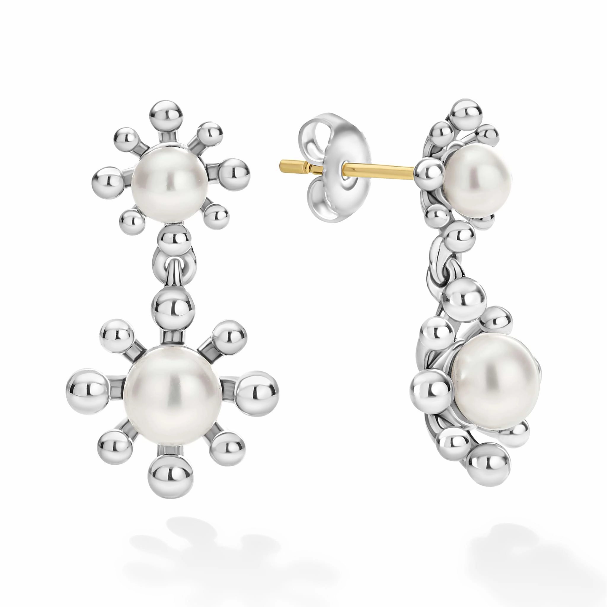 Luna Fleur Pearl Drop Earrings and Link Necklace Gift Set