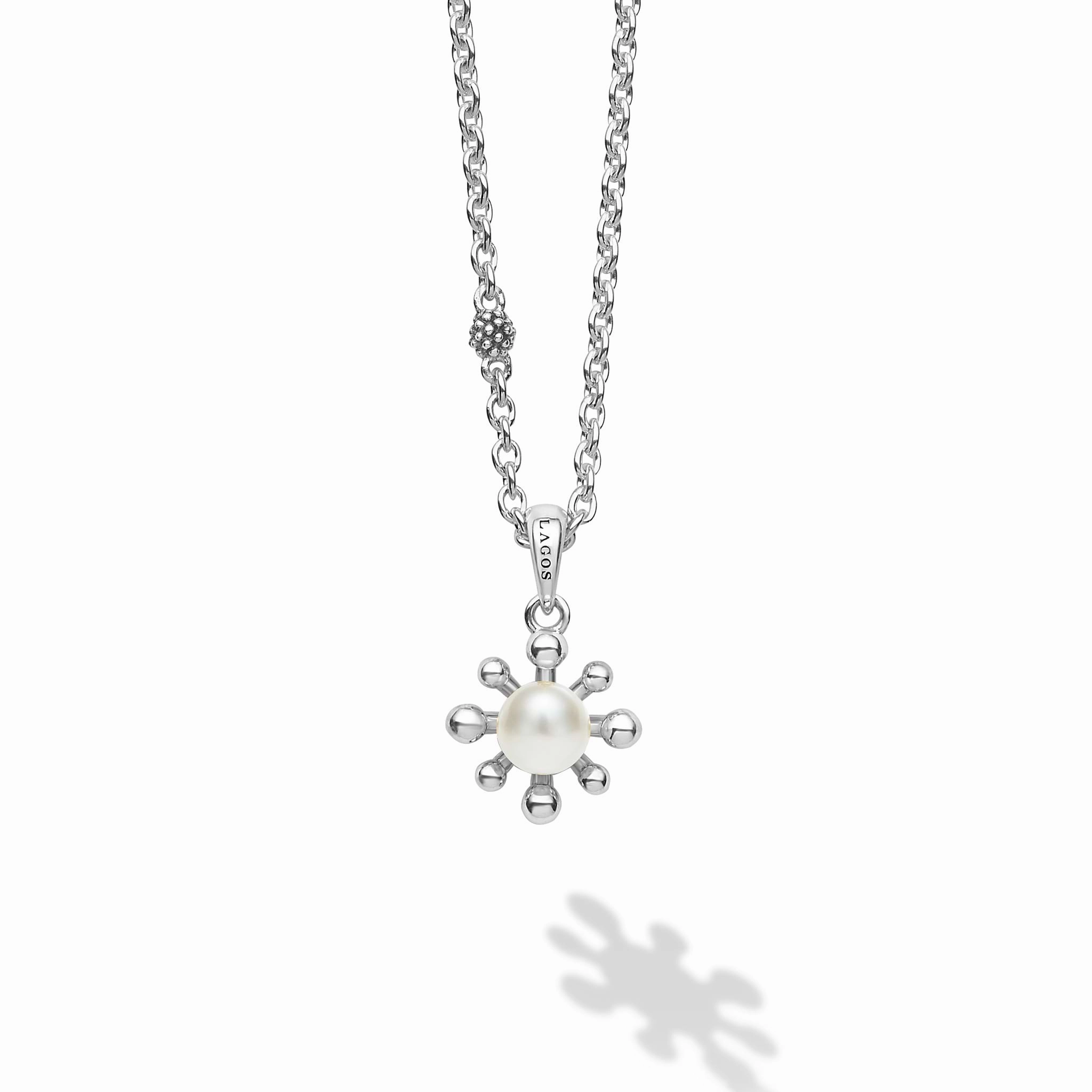 Luna Fleur Pearl Earrings and Pendant Necklace Gift Set