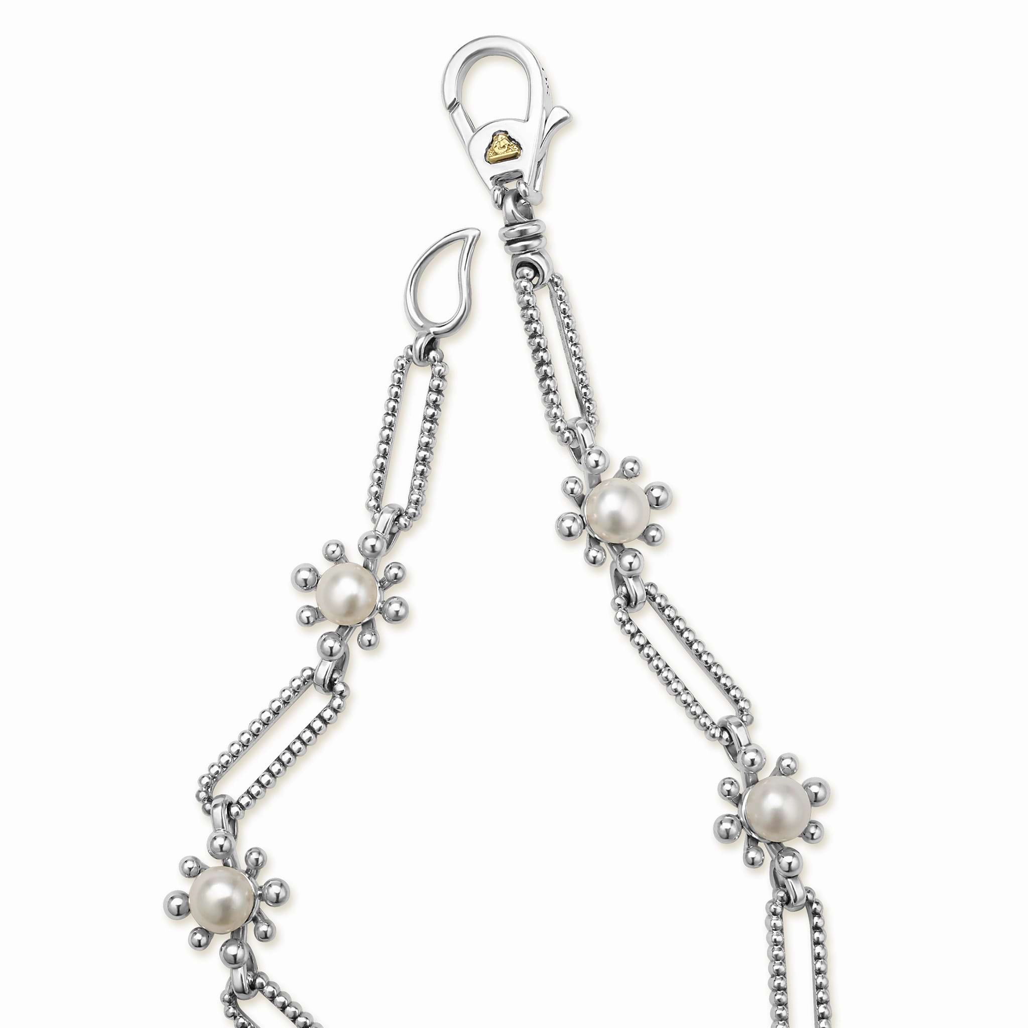 Luna Fleur Pearl Link Bracelet