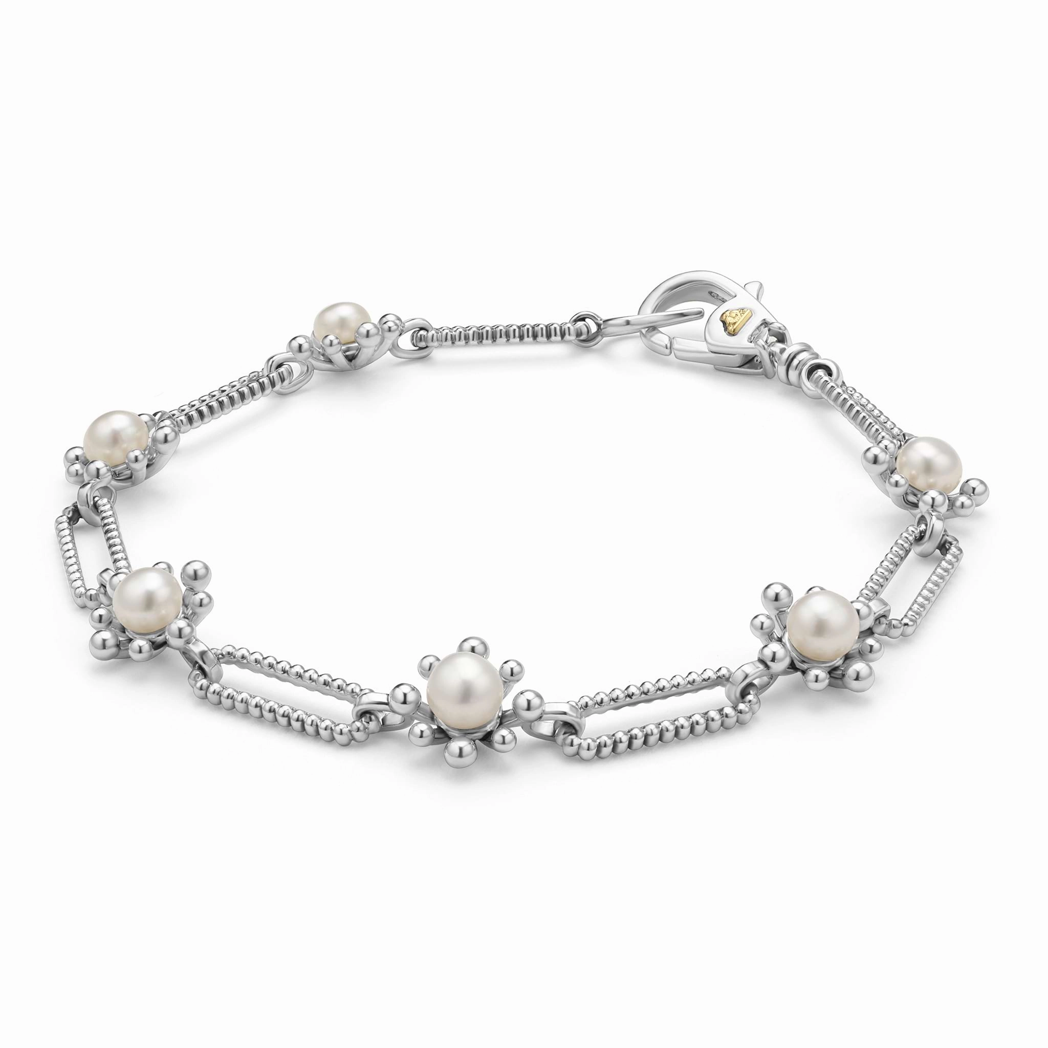 Luna Fleur Pearl Link Bracelet