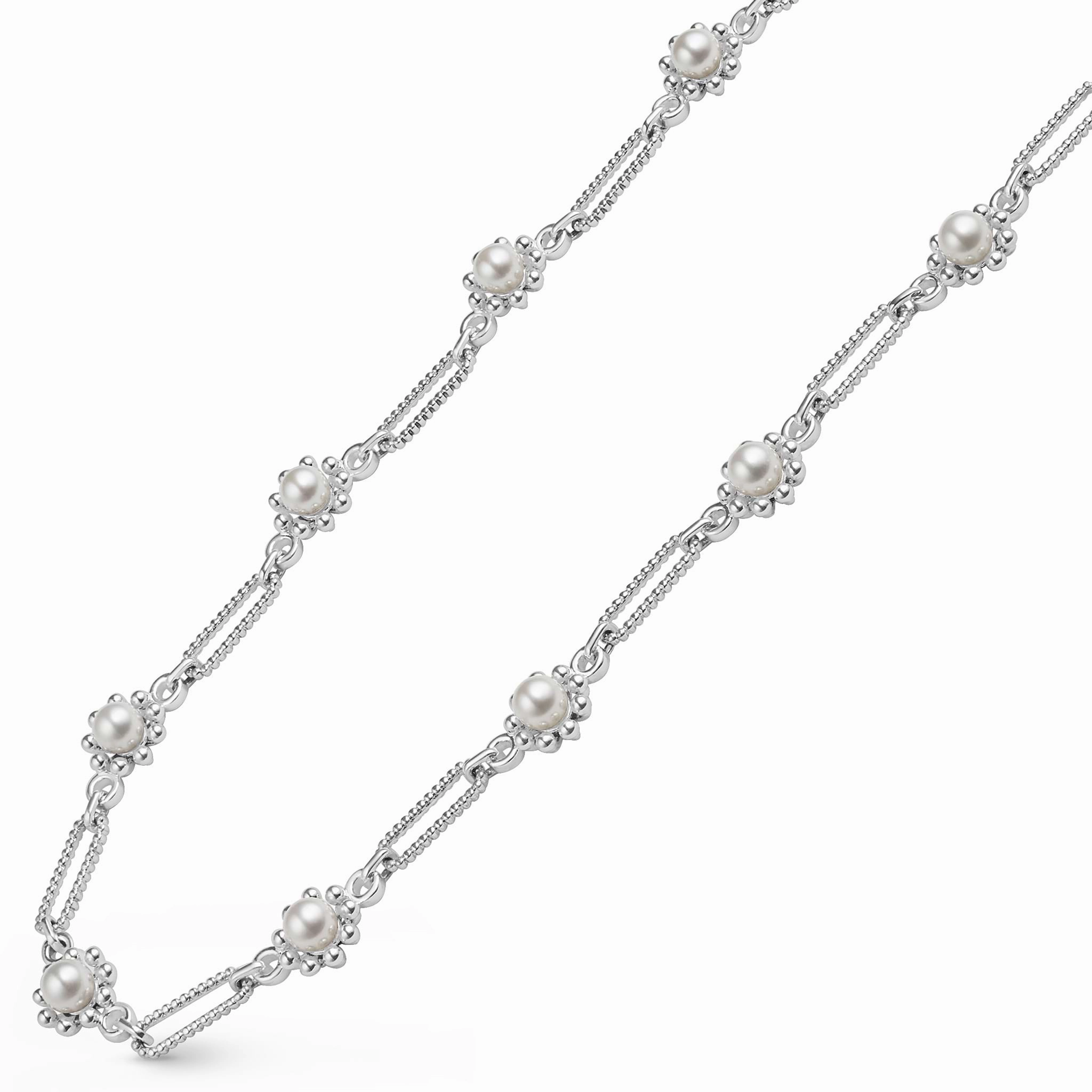 Luna Fleur Pearl Link Necklace