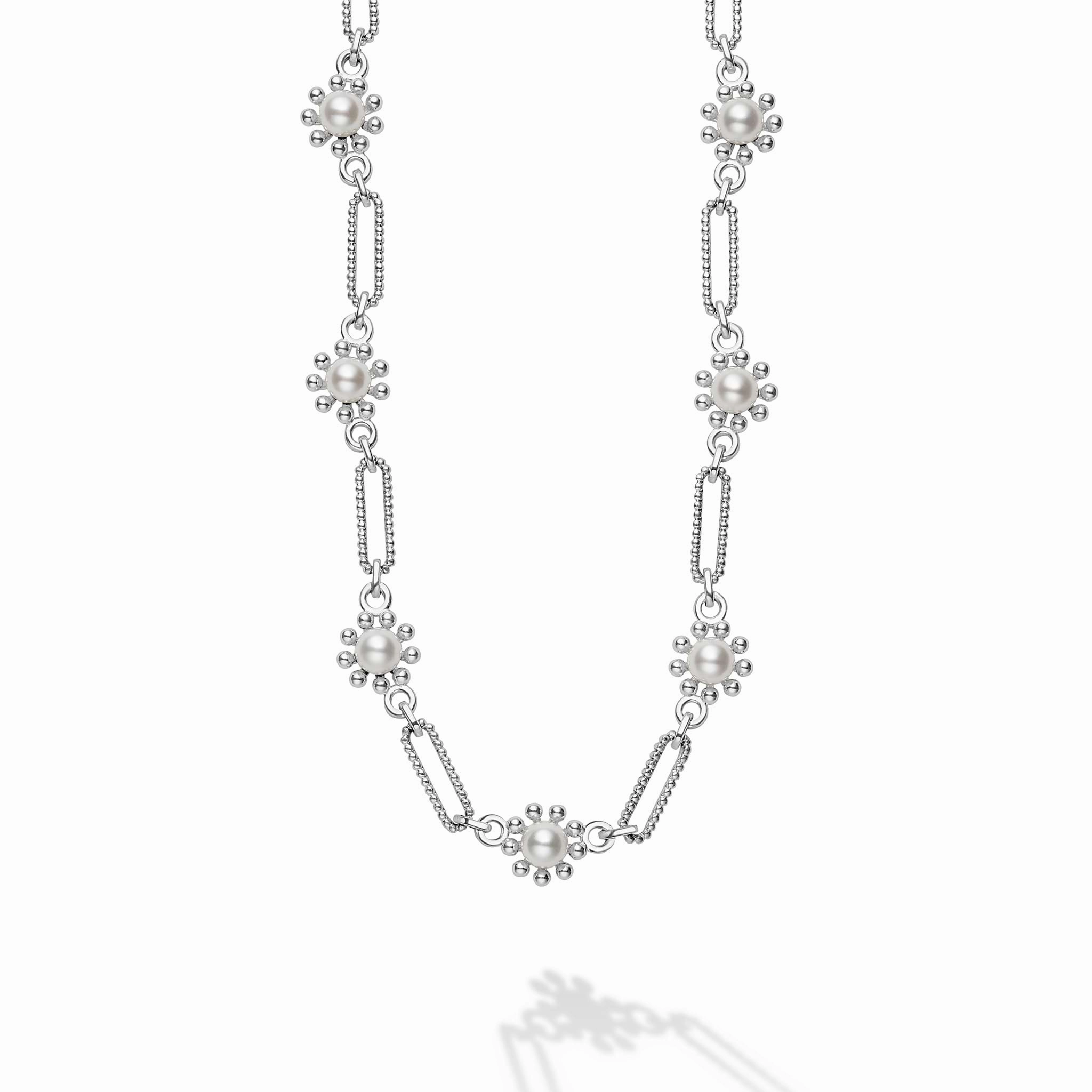 Luna Fleur Pearl Link Necklace