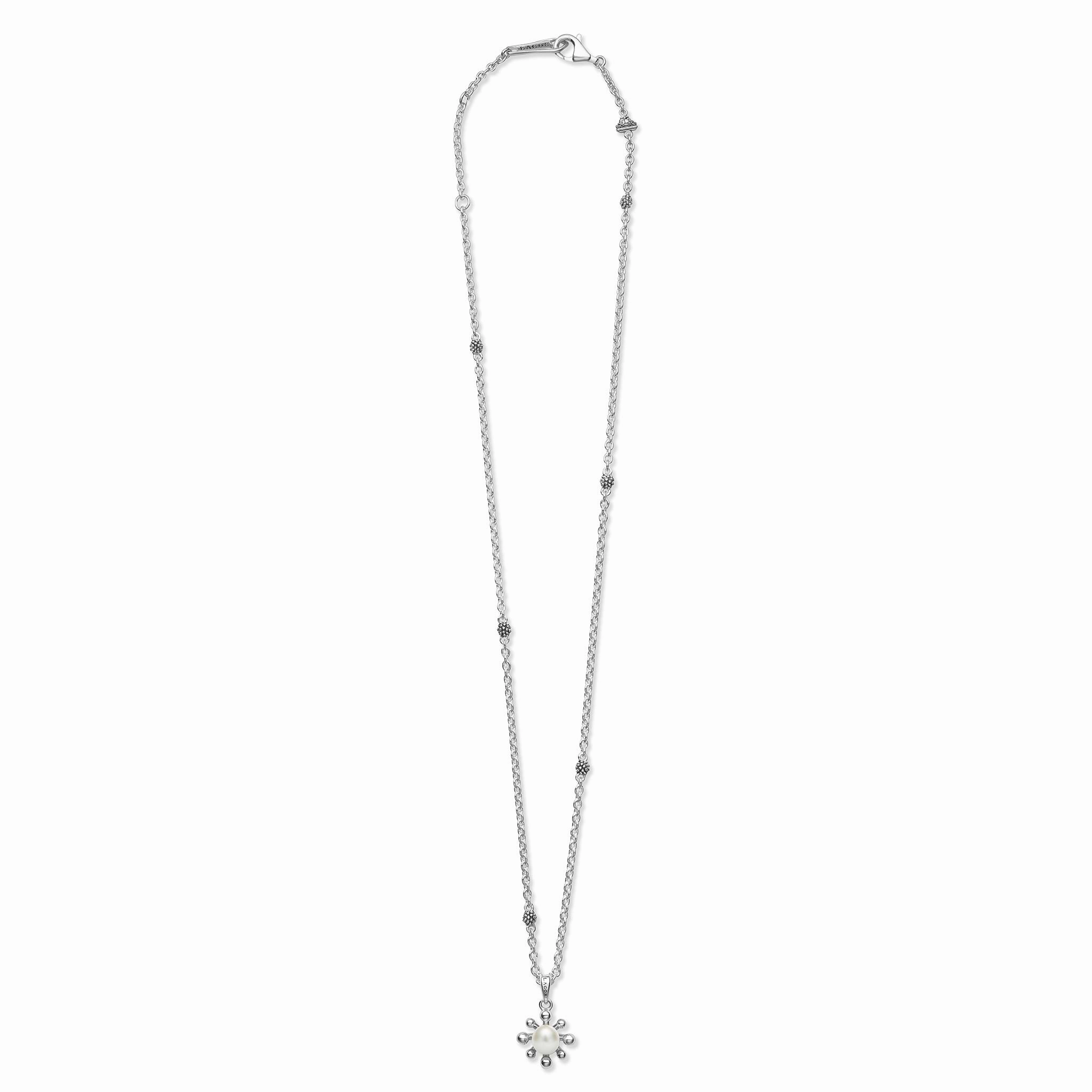 Luna Fleur Pearl Pendant Necklace