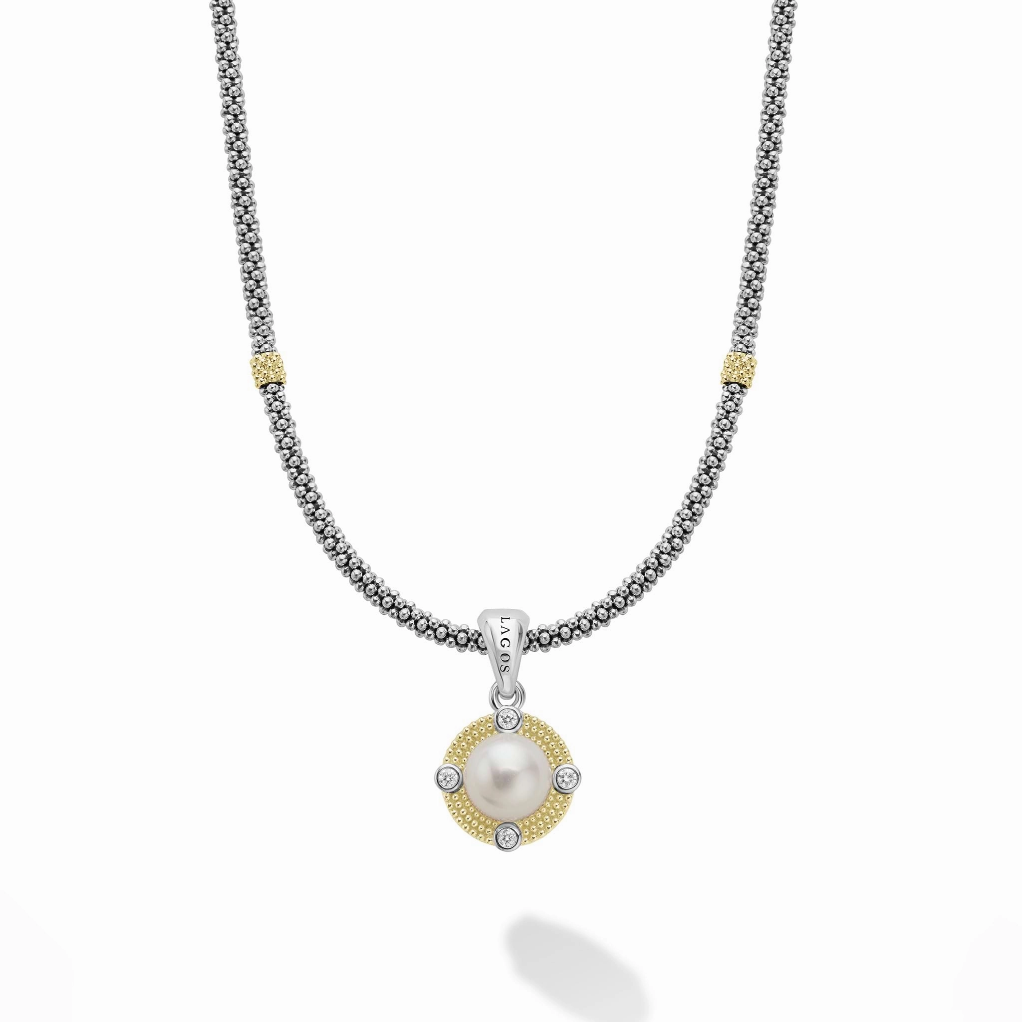 Luna Pearl Diamond Earring and Necklace Gift Set