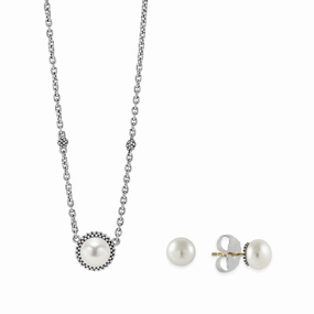 Luna Pearl Earrings and Necklace Gift Set