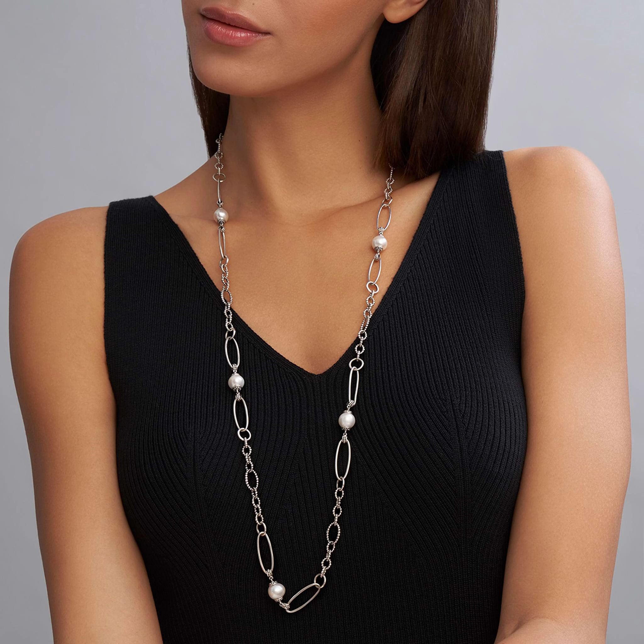 Luna Pearl Link Necklace