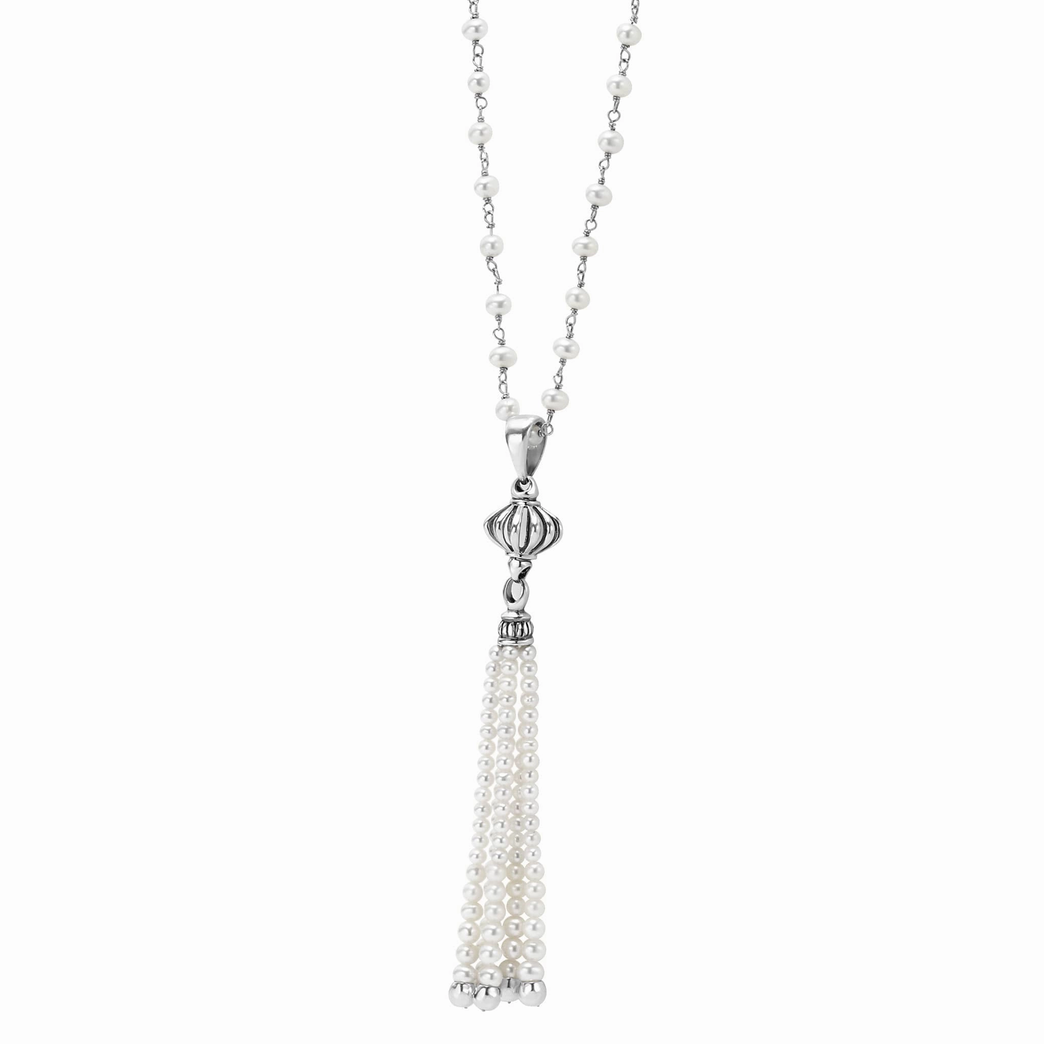 Luna Pearl Tassel Pendant Necklace