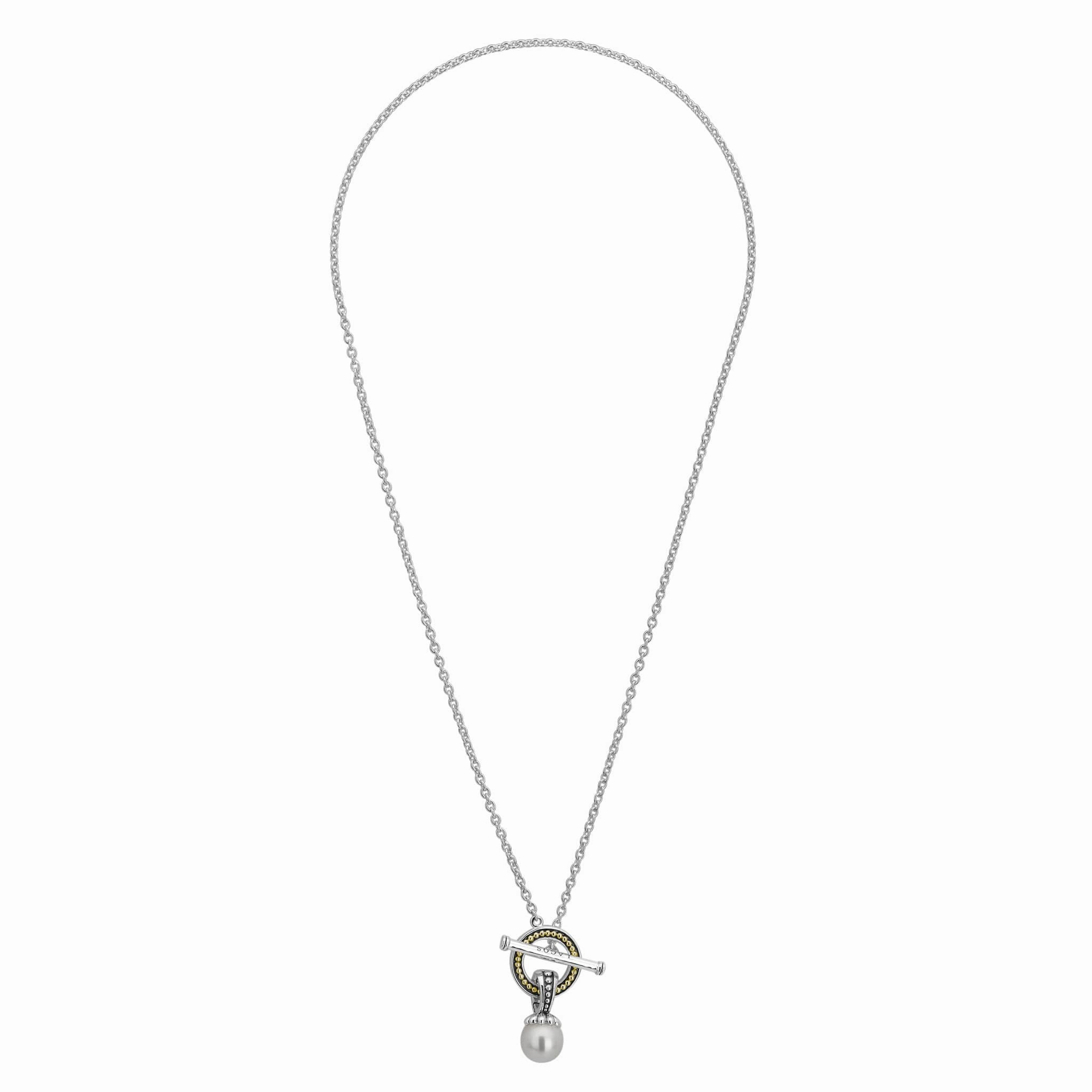 Luna Pearl Toggle Pendant Necklace