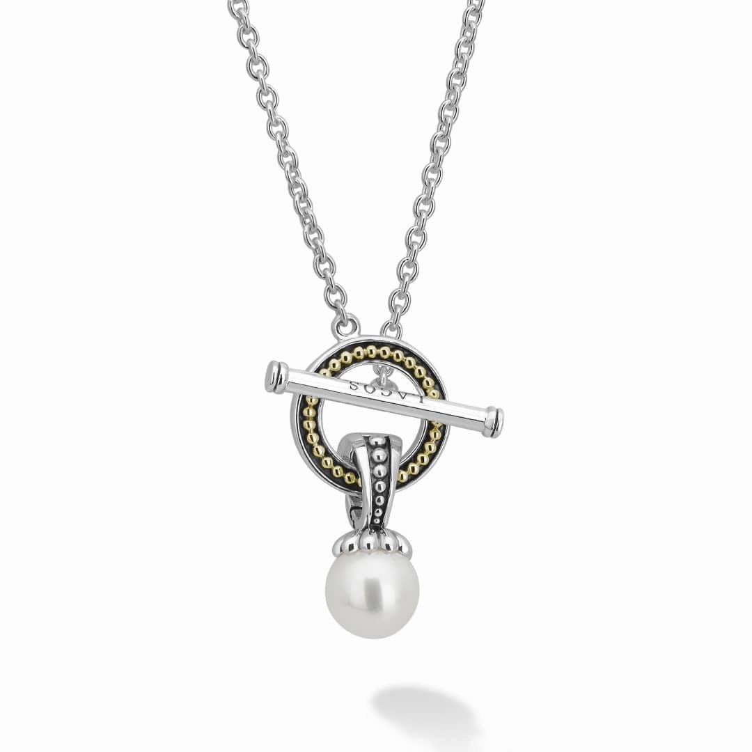 Luna Pearl Toggle Pendant Necklace