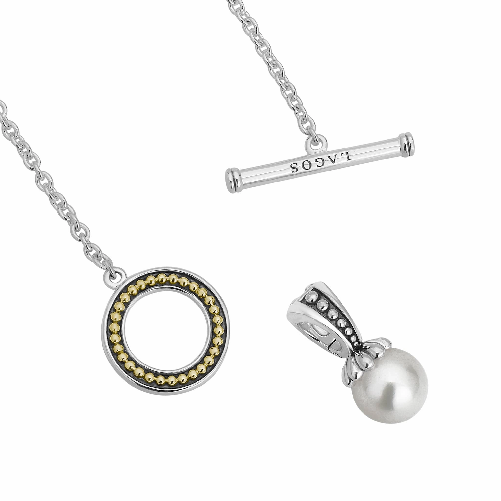 Luna Pearl Toggle Pendant Necklace