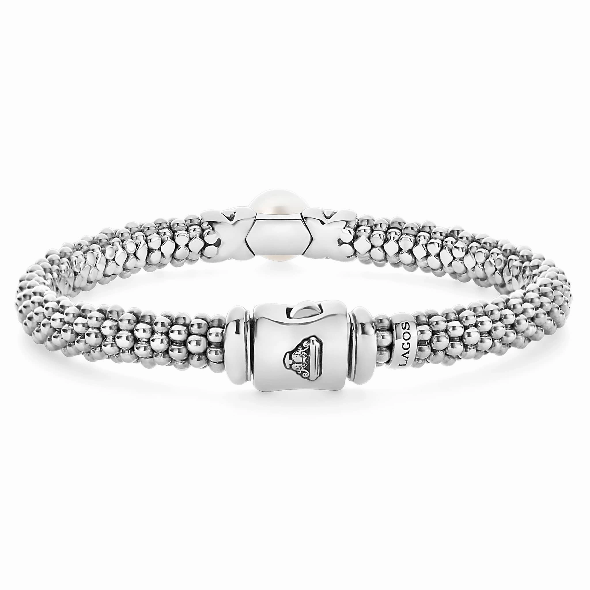 Luna Silver X Pearl Caviar Bracelet | 6mm
