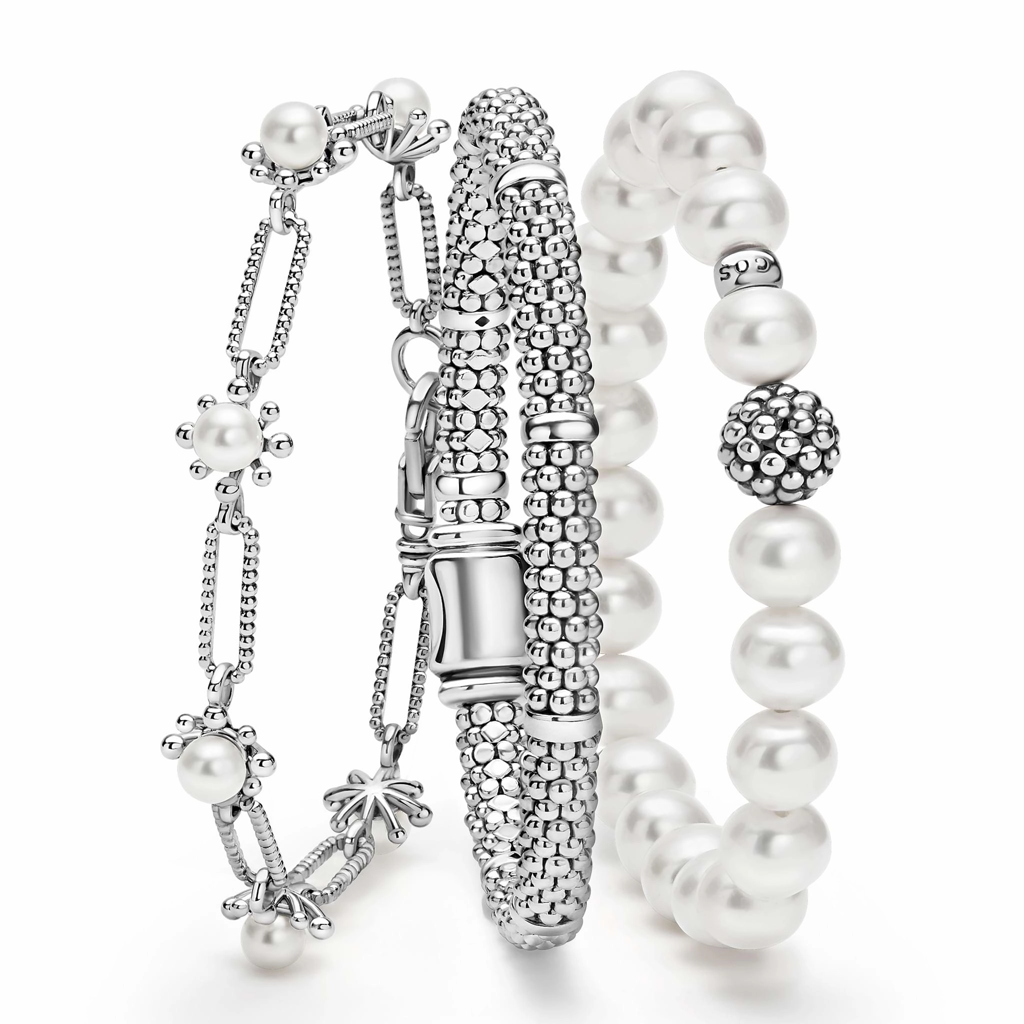 Luna Sterling Silver Pearl Bracelet Gift Set