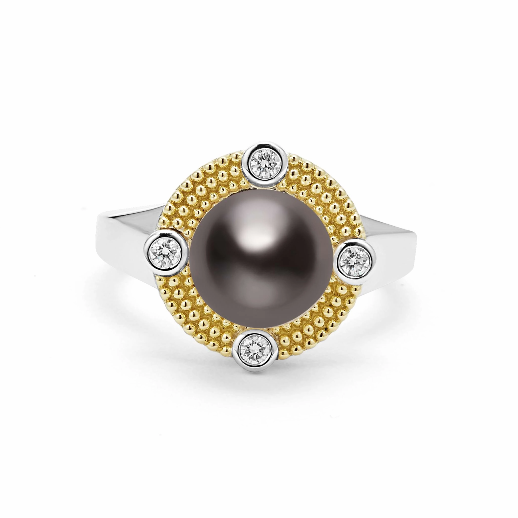 Luna Tahitian Black Pearl Diamond Ring