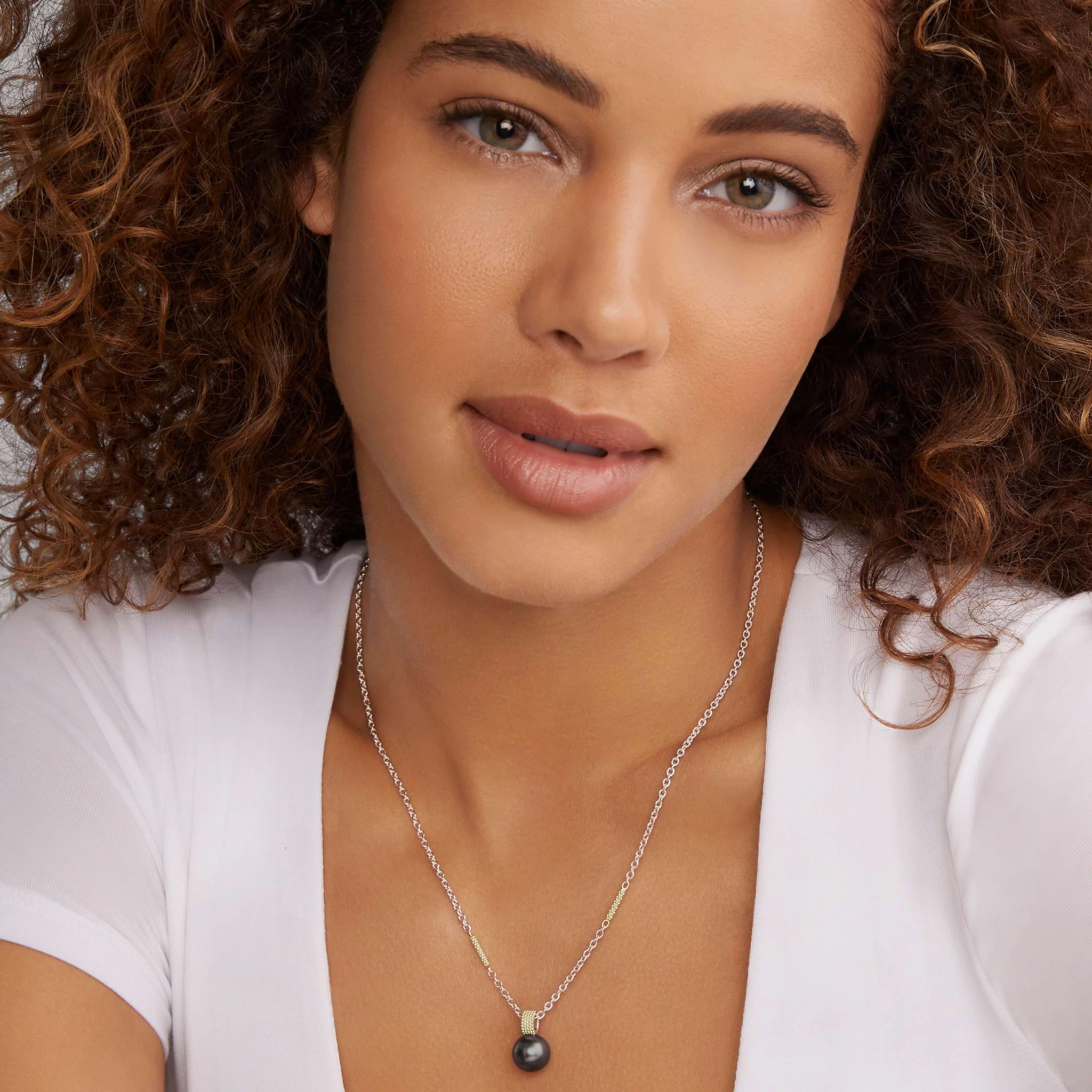 Luna Tahitian Black Pearl Pendant Necklace