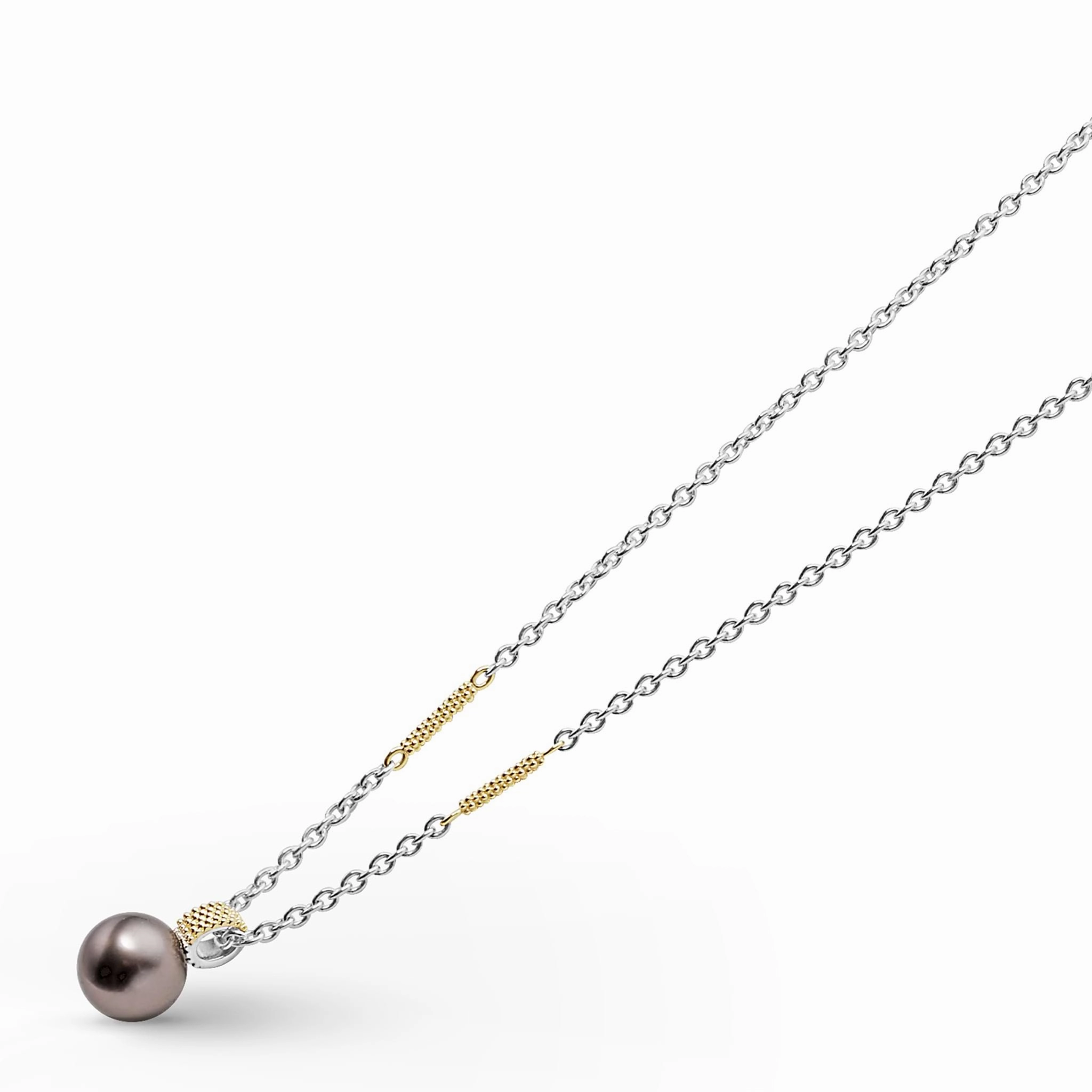 Luna Tahitian Black Pearl Pendant Necklace