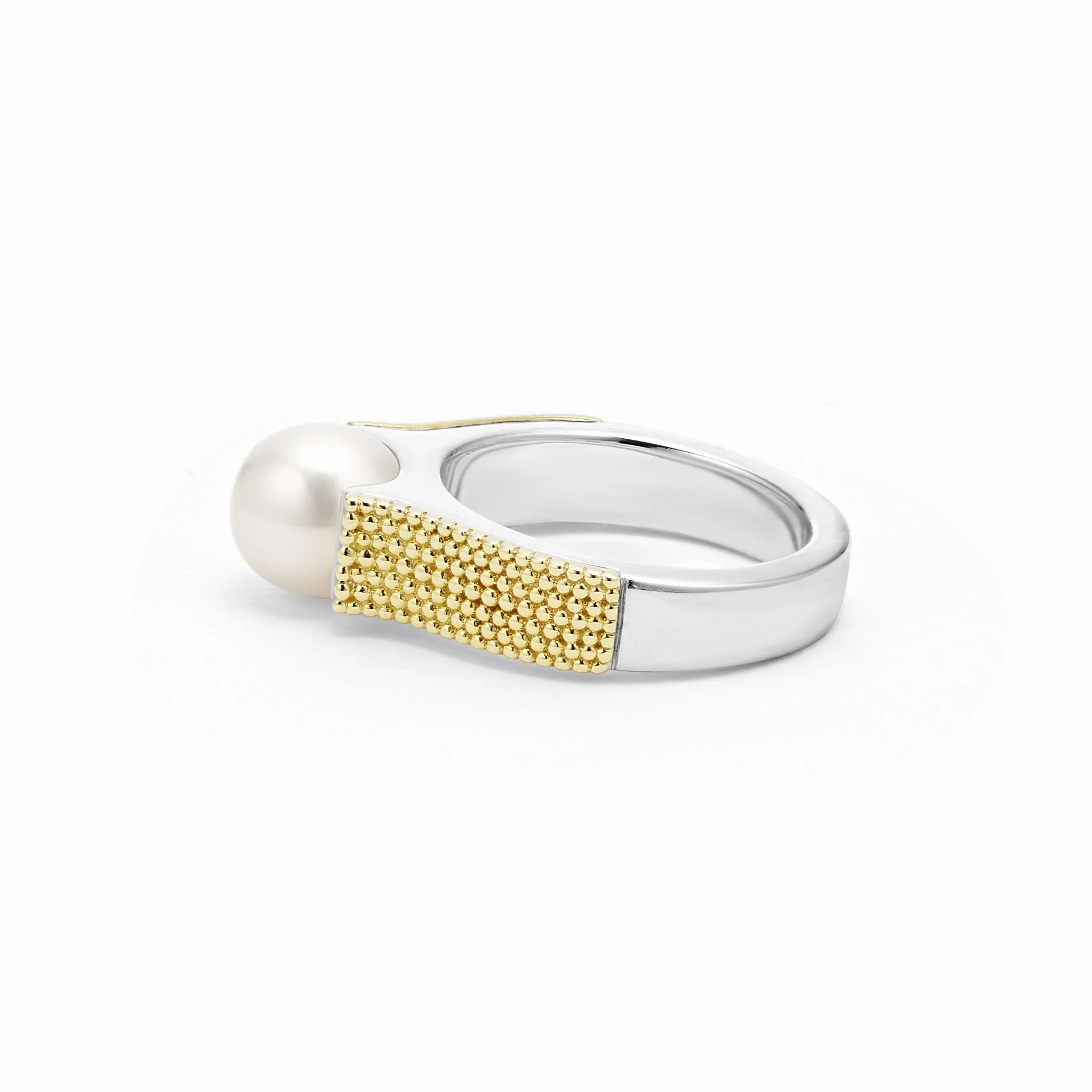 Luna Two-Tone Caviar Pearl Ring